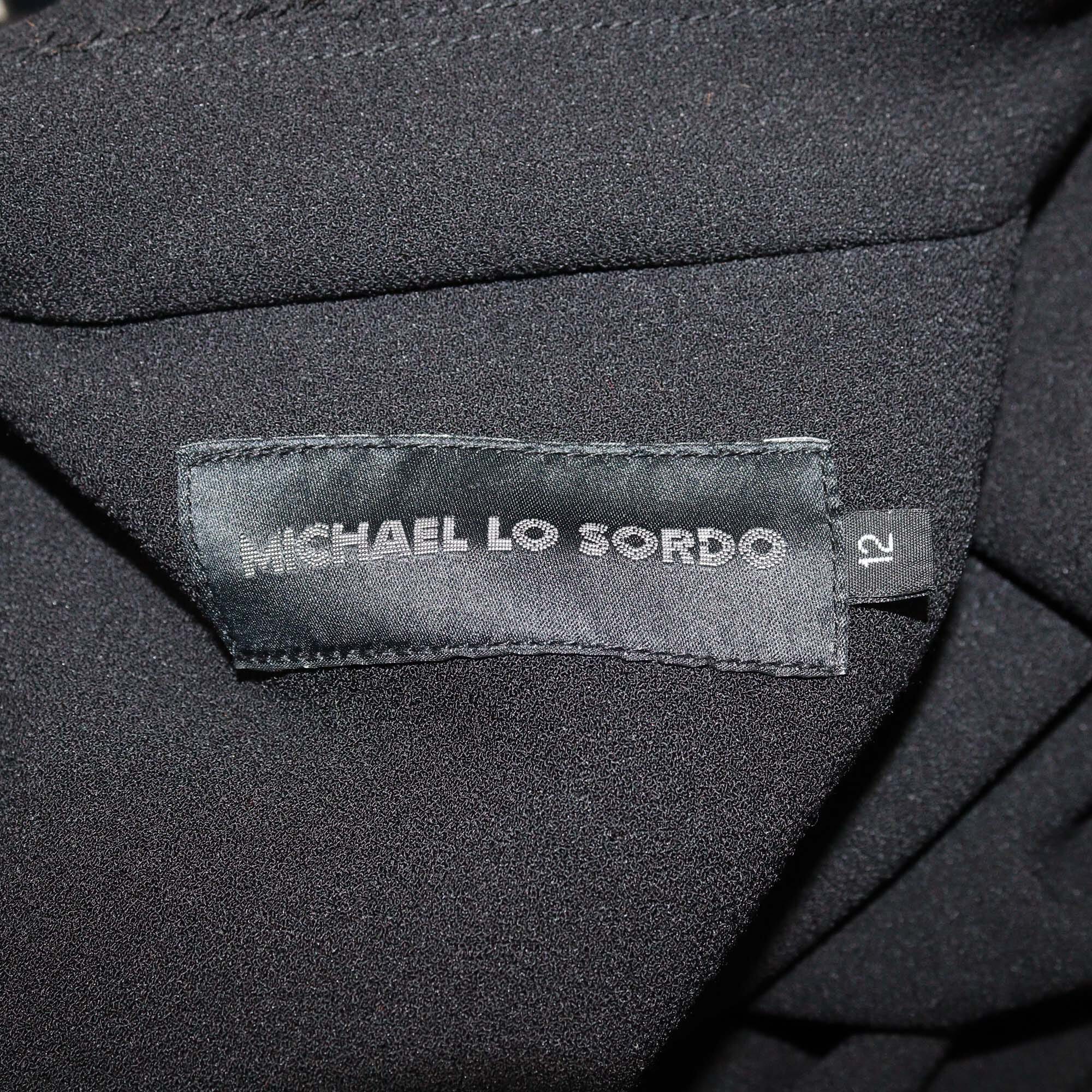 Michael Lo Sordo Black Open Long Trench Coat Womens Michael Lo Sordo