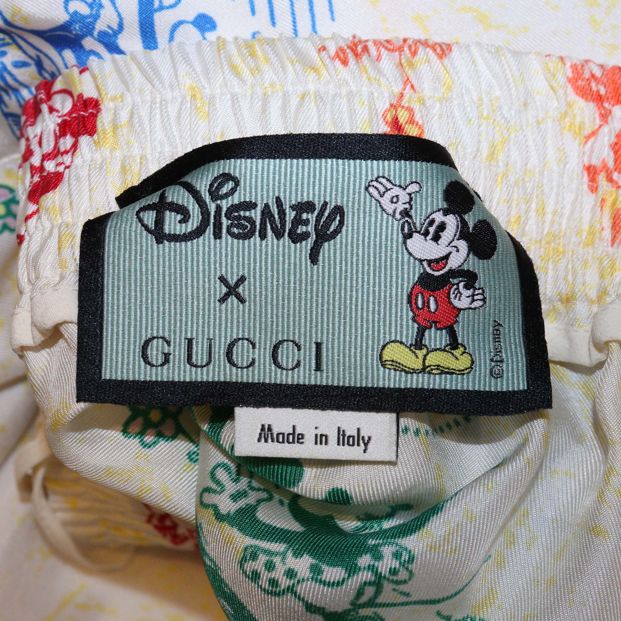 Gucci x Disney Multicolor Printed Mickey Mouse Silk Jogger