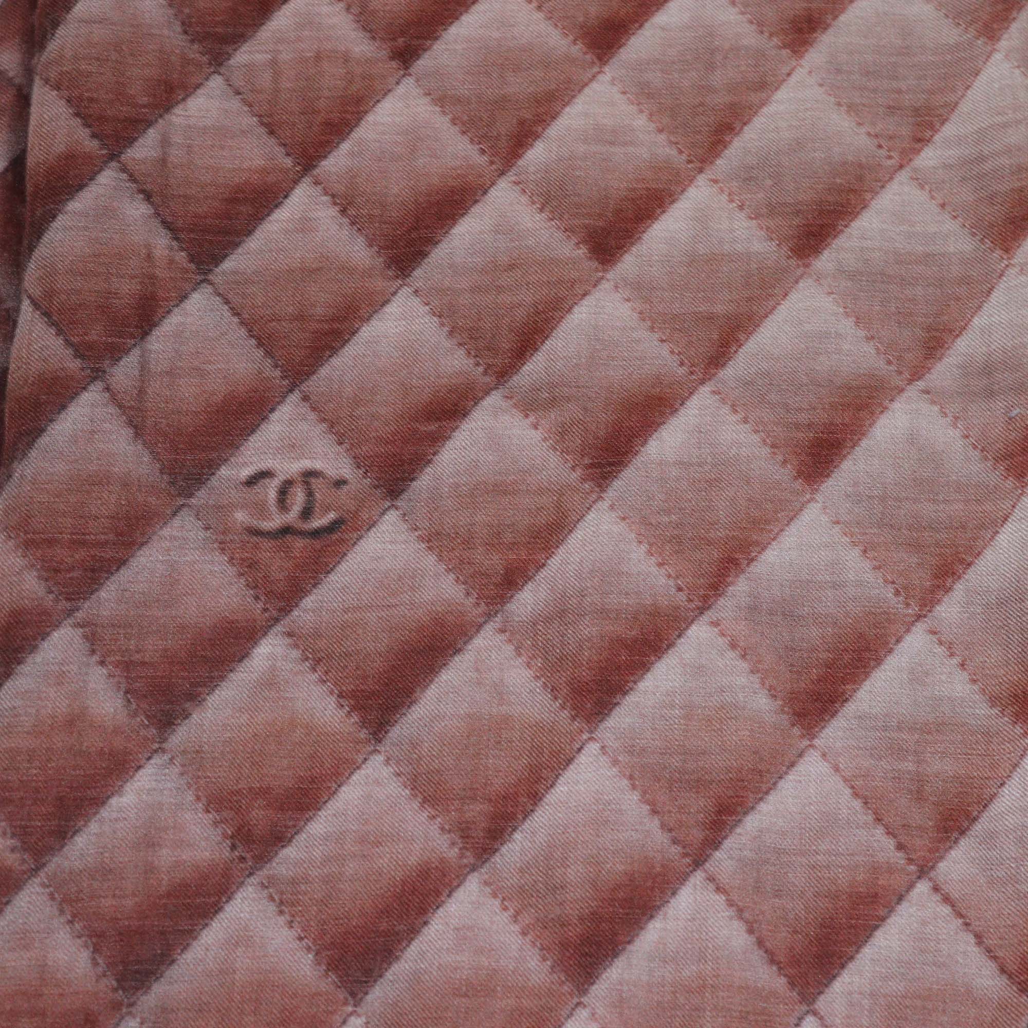 Chanel Brown Cashmere CC Logo Printed Scarf