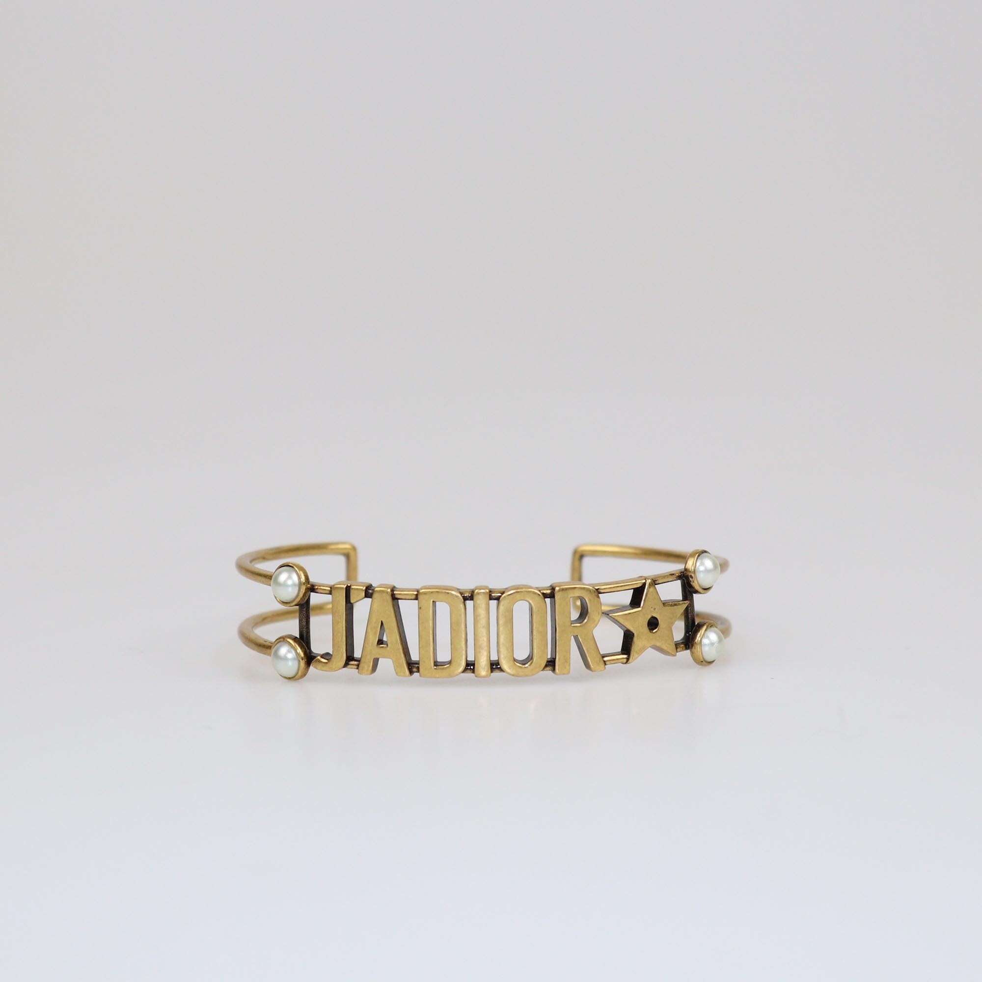 Christian Dior Gold J'Adior Cuff Bangle Braacelet Womens Christian Dior