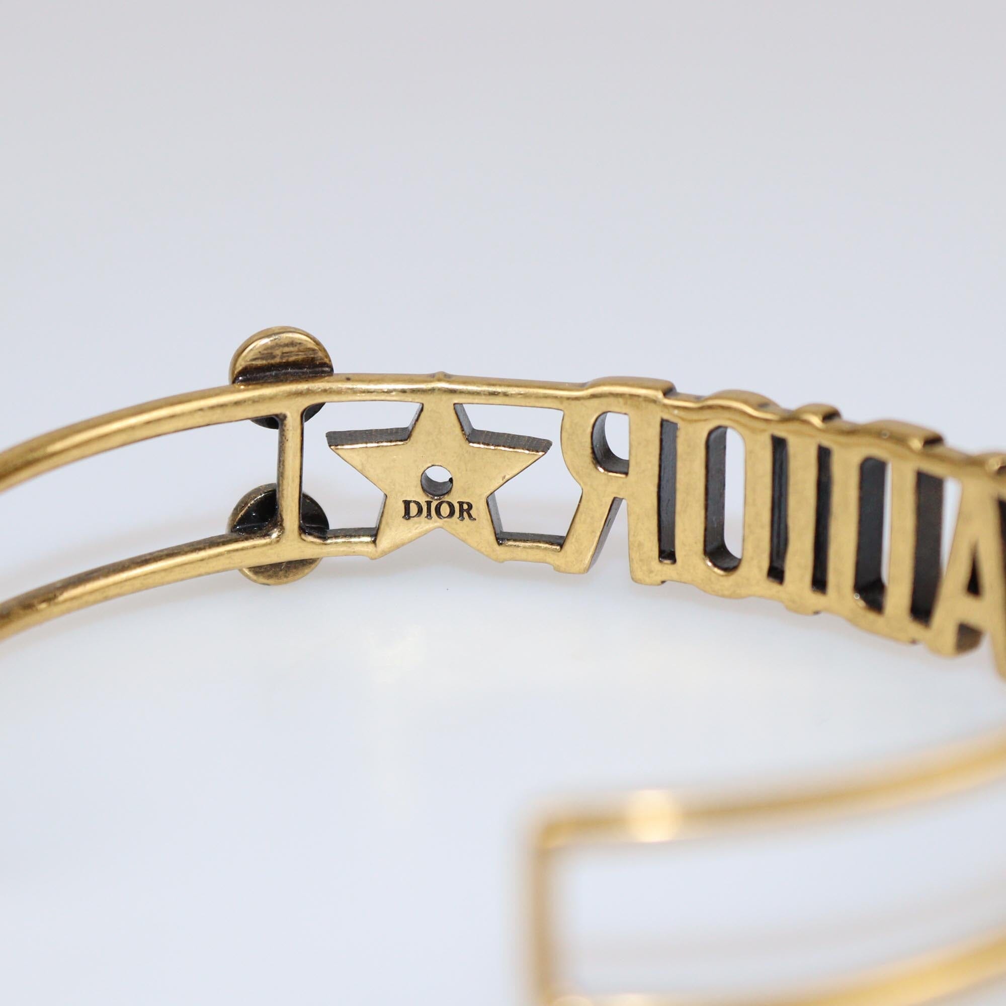 Christian Dior Gold J'Adior Cuff Bangle Braacelet Womens Christian Dior