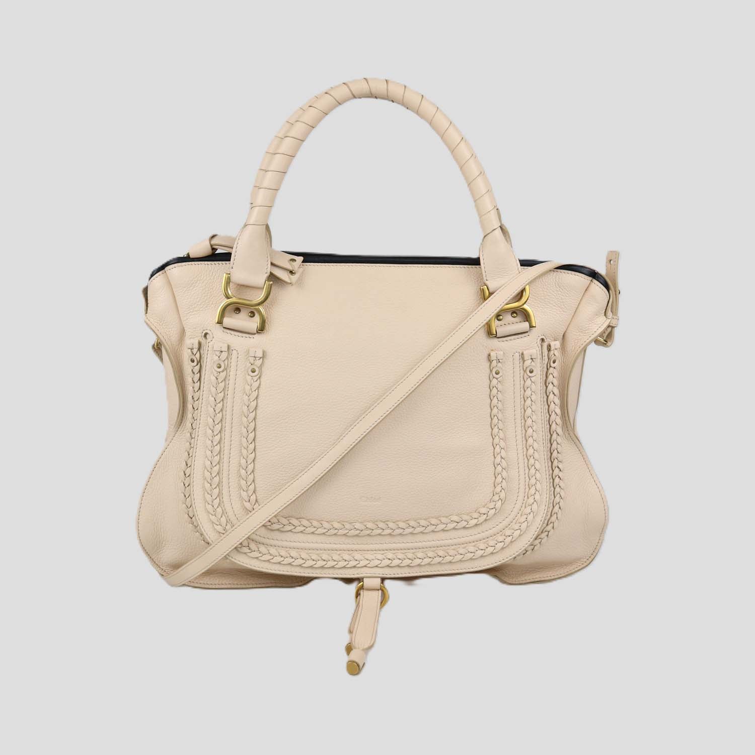 Chloe Cream Leather Large Marcie Bag