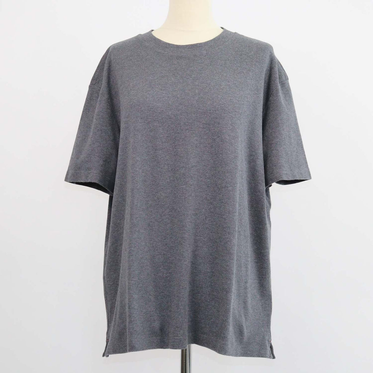 Loro Piana Dark Grey Cotton Ray Crew Neck T-Shirt