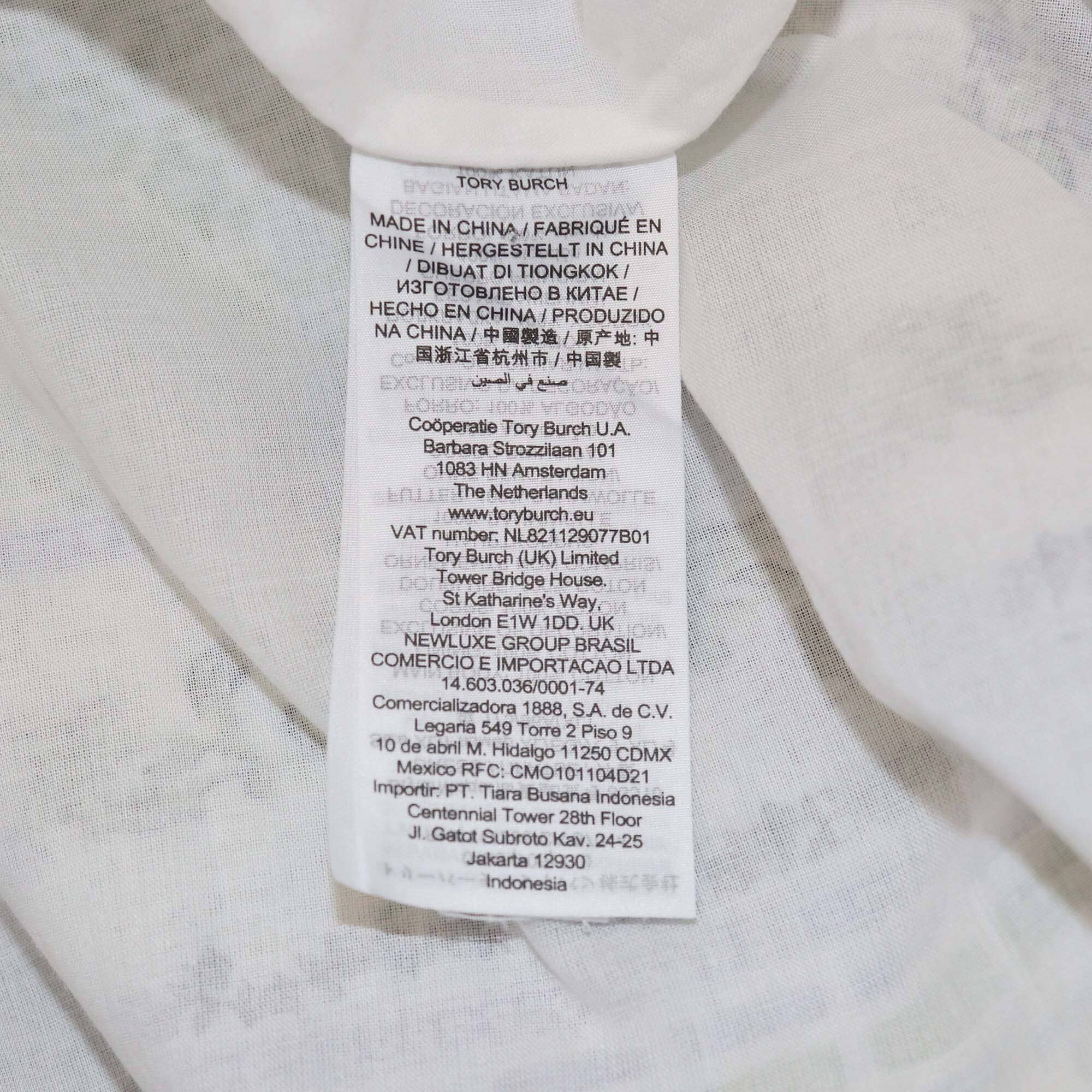 Tory Burch White/Green Printed Half Button Three Quarter Sleeve Maxi Dress Womens Tory Burch