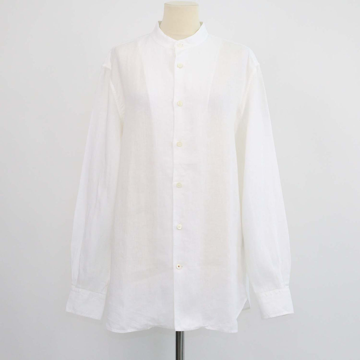 Loro Piana White Linen Elia Button Up Longsleeve Shirt