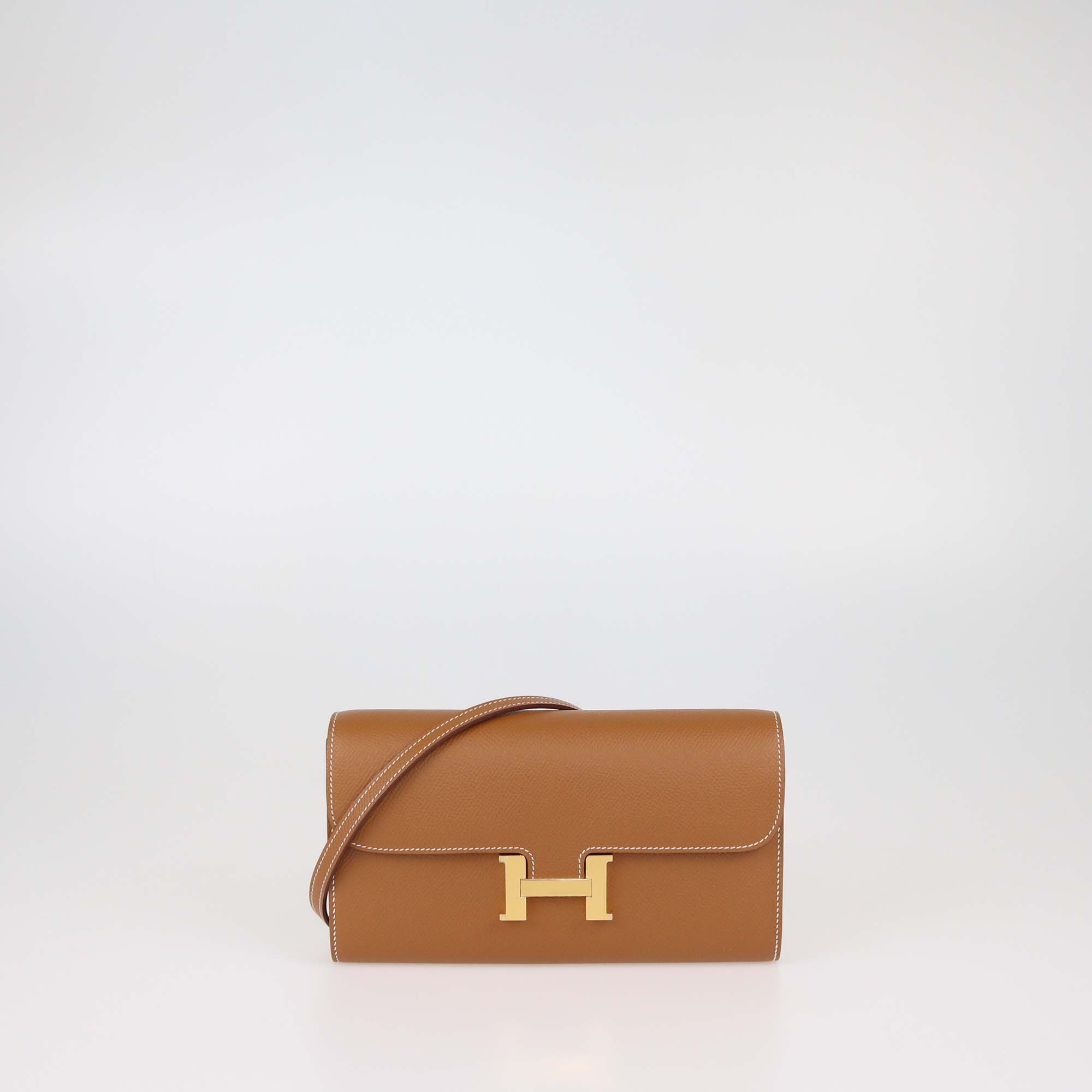 Hermès Gold Epsom Leather Constance Long To Go Wallet