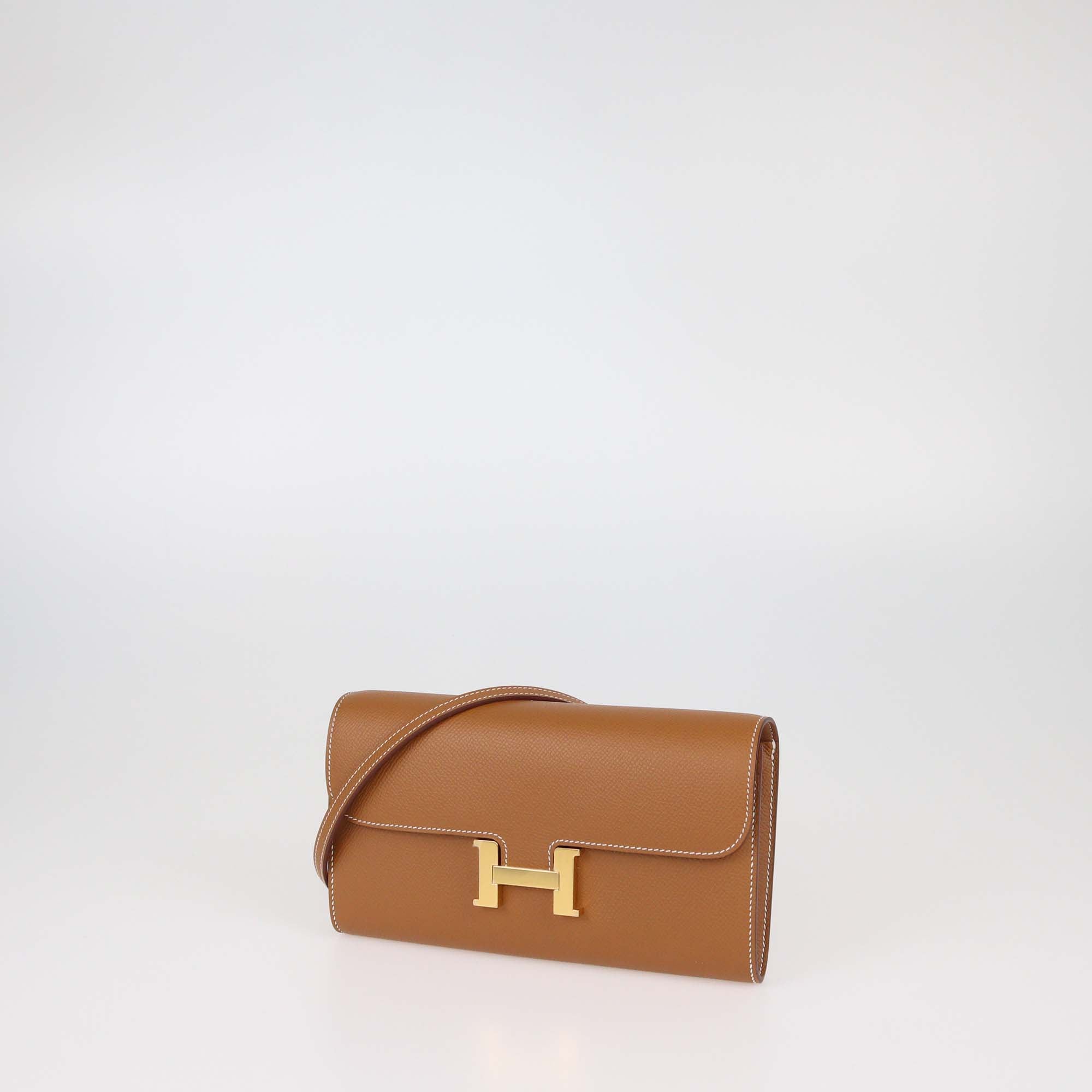 Hermès Gold Epsom Leather Constance Long To Go Wallet