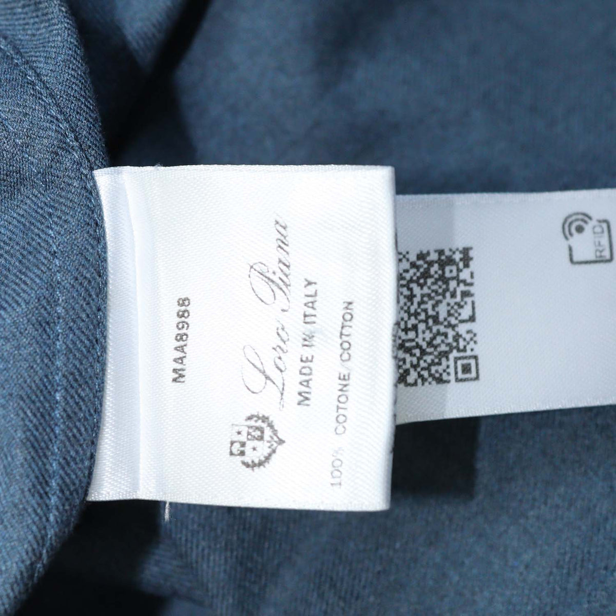 Loro Piana Navy Blue Cotton Andre Button Up Longsleeve Shirt