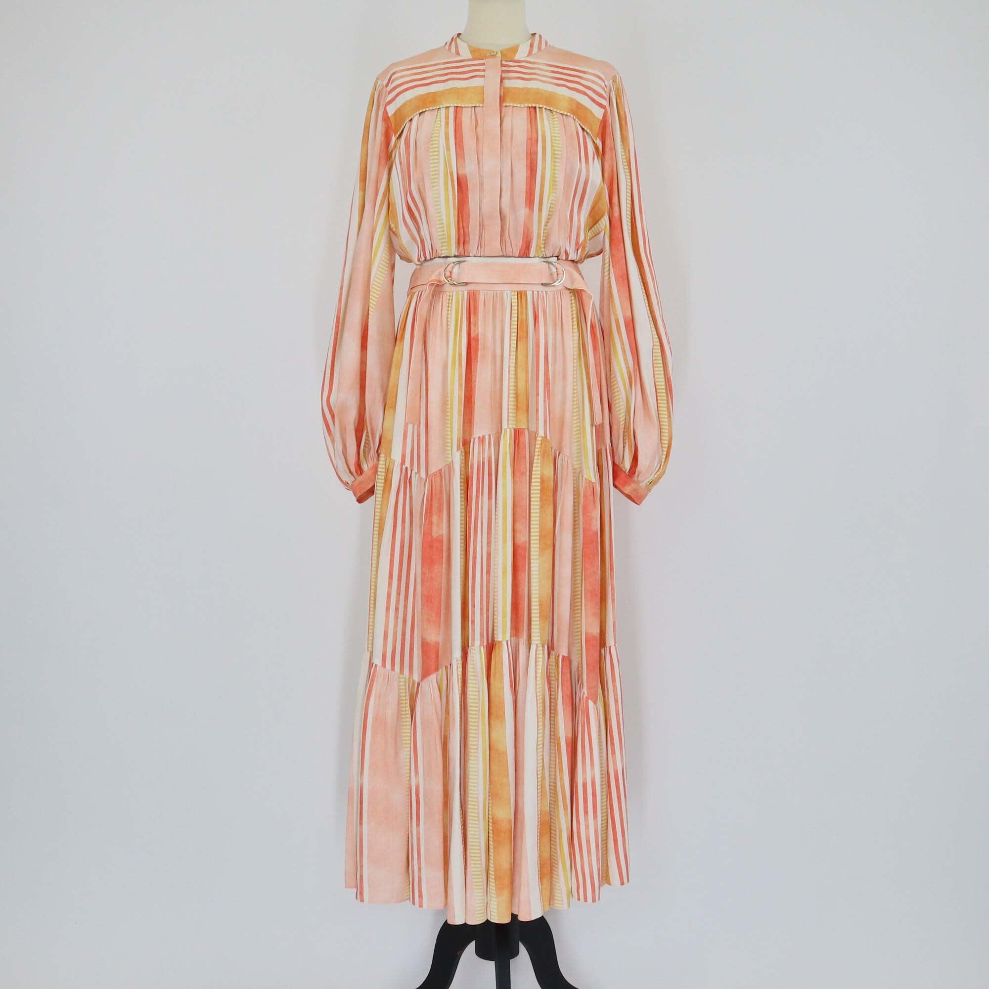 Acler Multicolor Stripe Coupland Crop Top & Tunstall Maxi Skirt Set Womens Acler