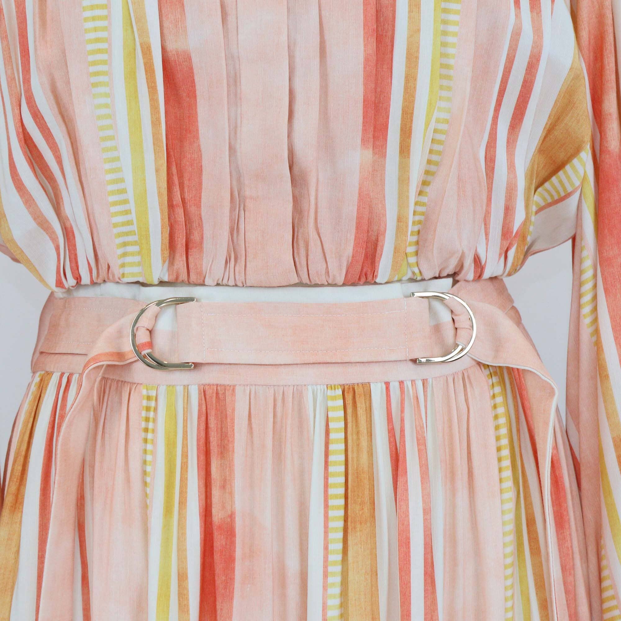 Acler Multicolor Stripe Coupland Crop Top & Tunstall Maxi Skirt Set Womens Acler