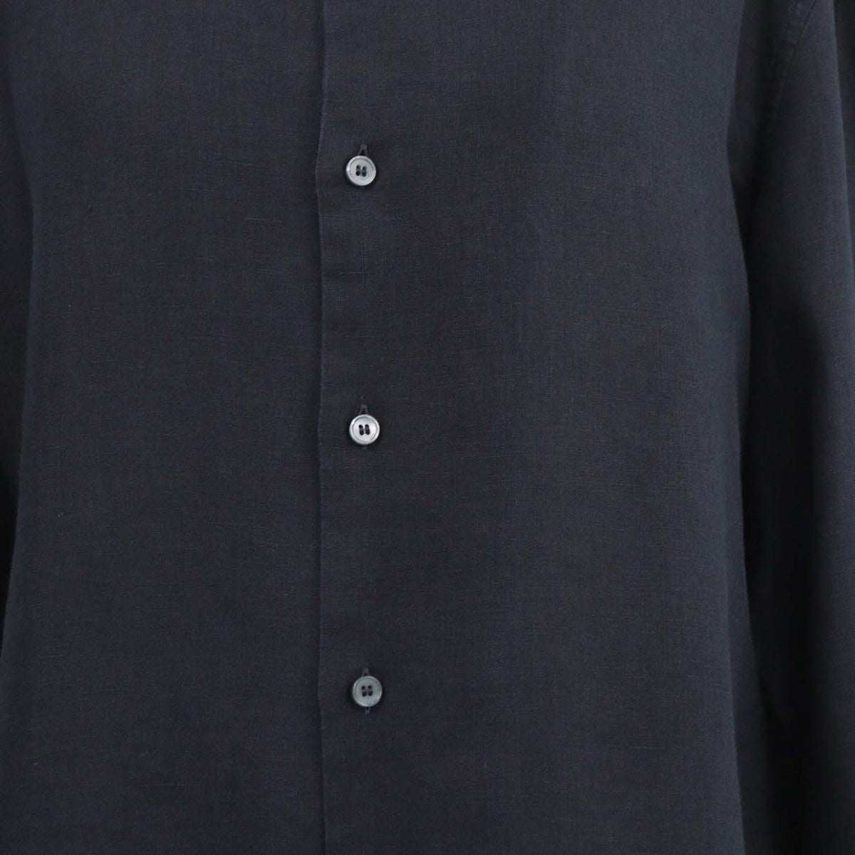 Loro Piana Navy Blue Linen Elia Button Down Long Sleeve Shirt
