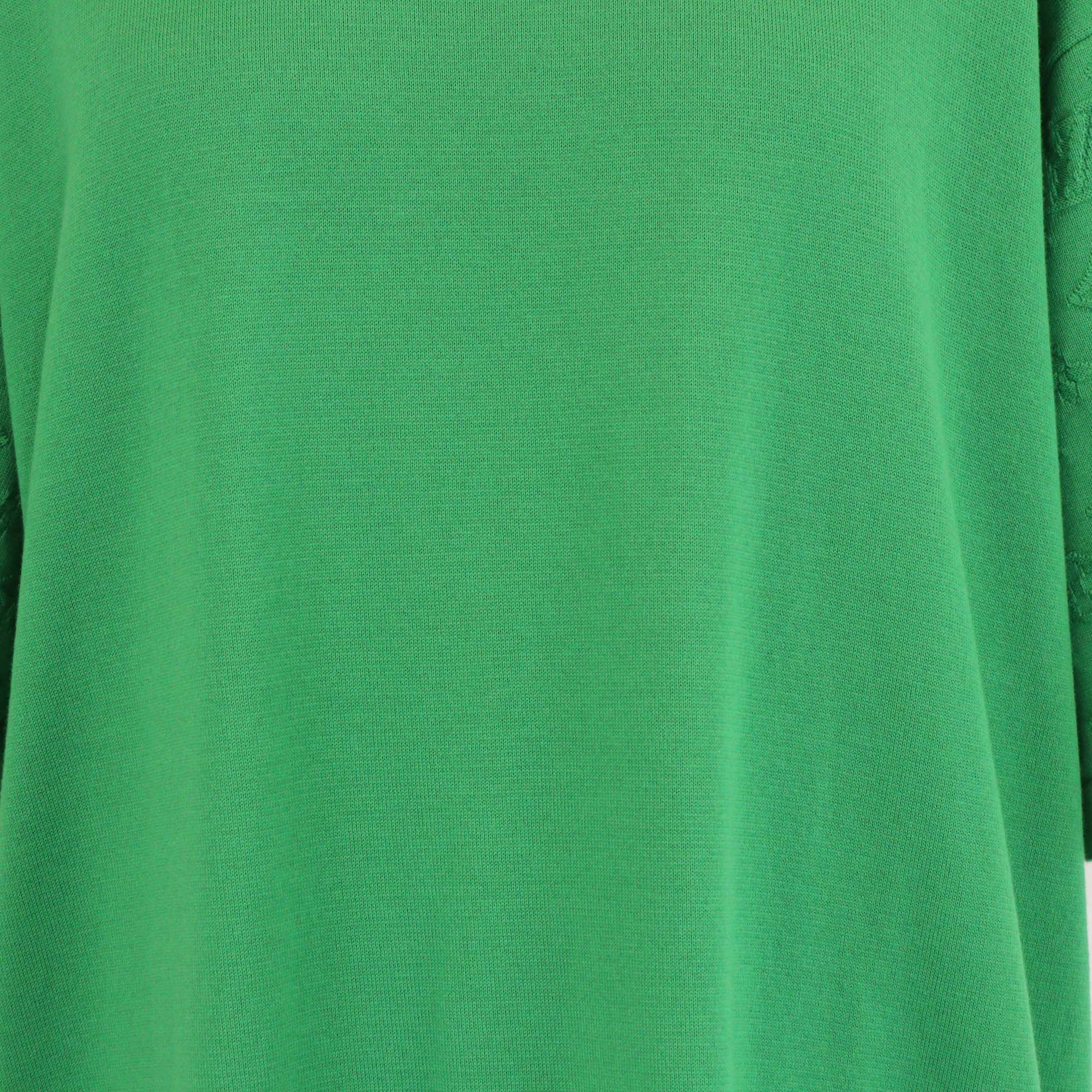 Louis Vuitton Green Monogram Sleeve Cotton Knit T-Shirt