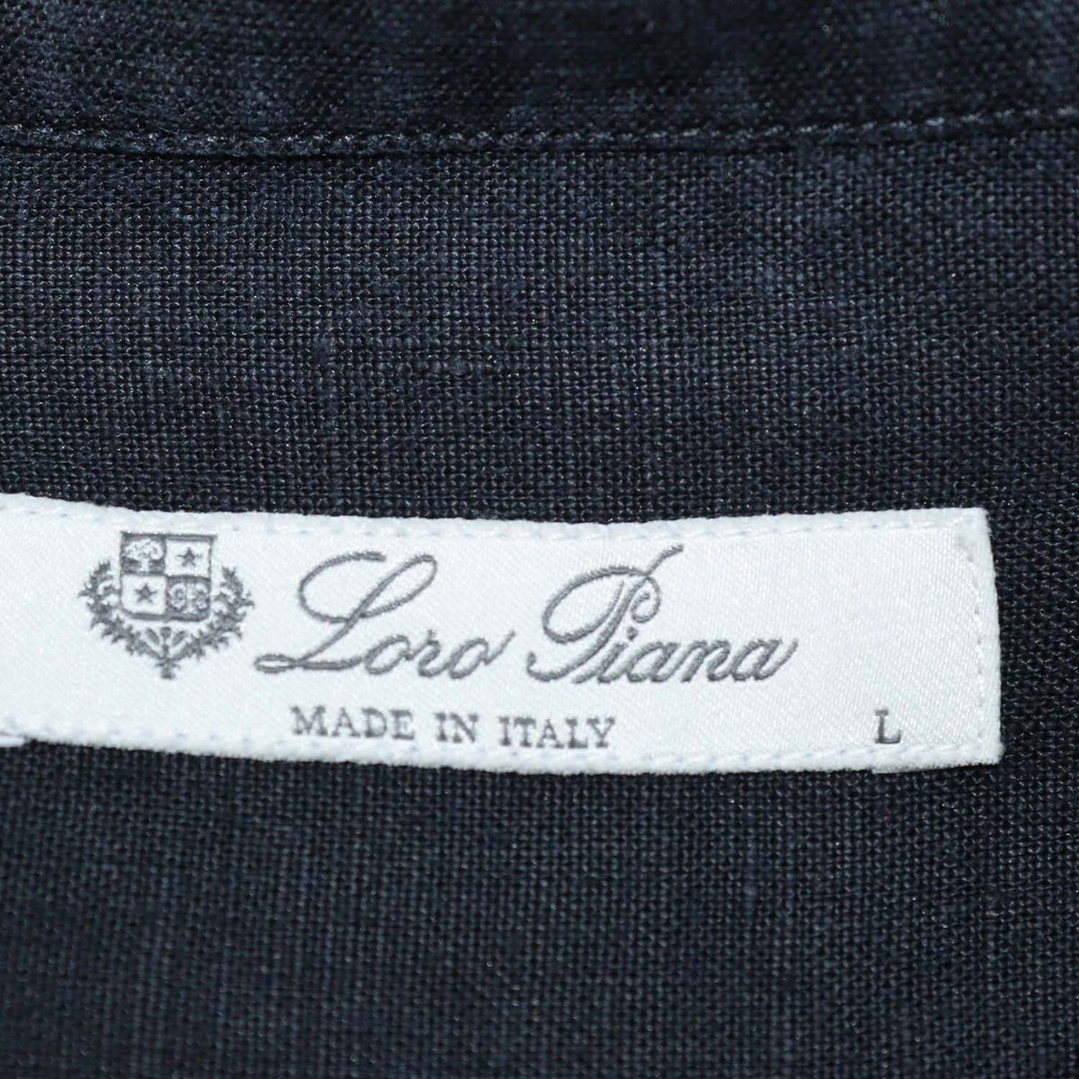 Loro Piana Navy Blue Linen Elia Button Down Long Sleeve Shirt