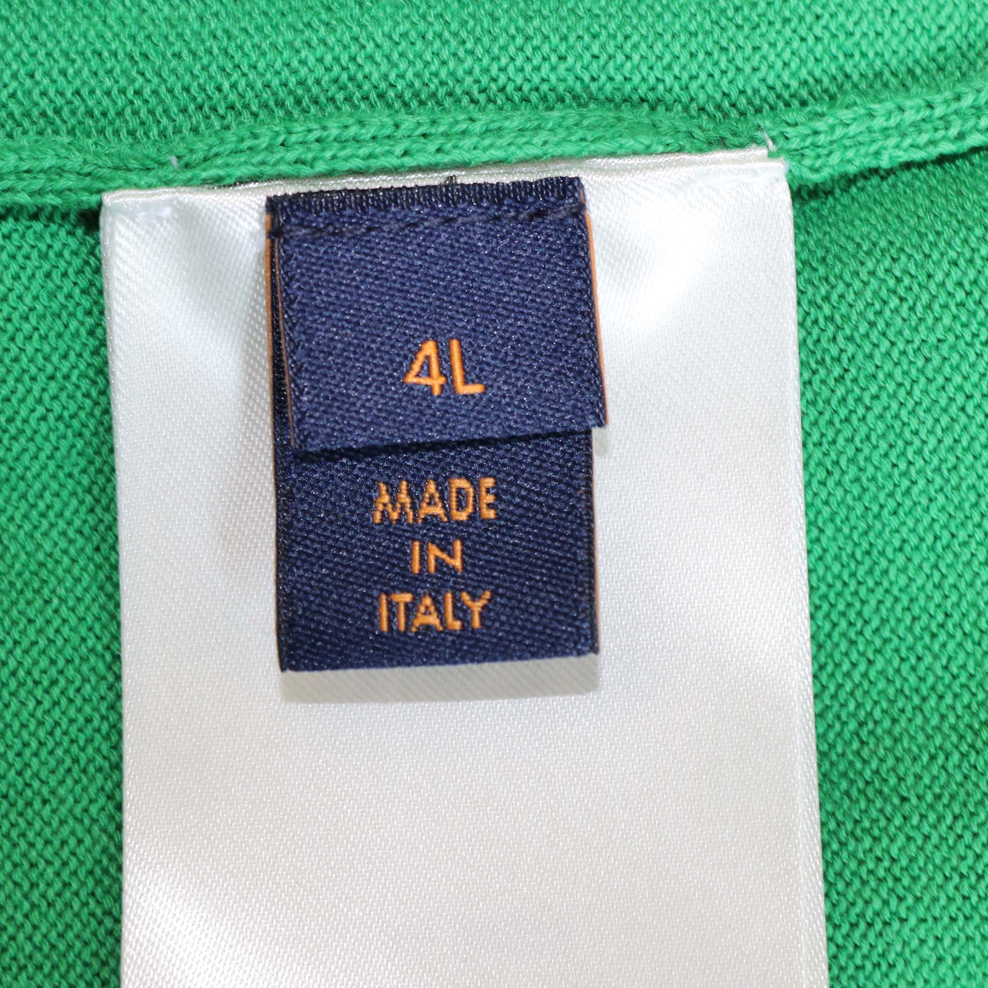 Louis Vuitton Green Monogram Sleeve Cotton Knit T-Shirt