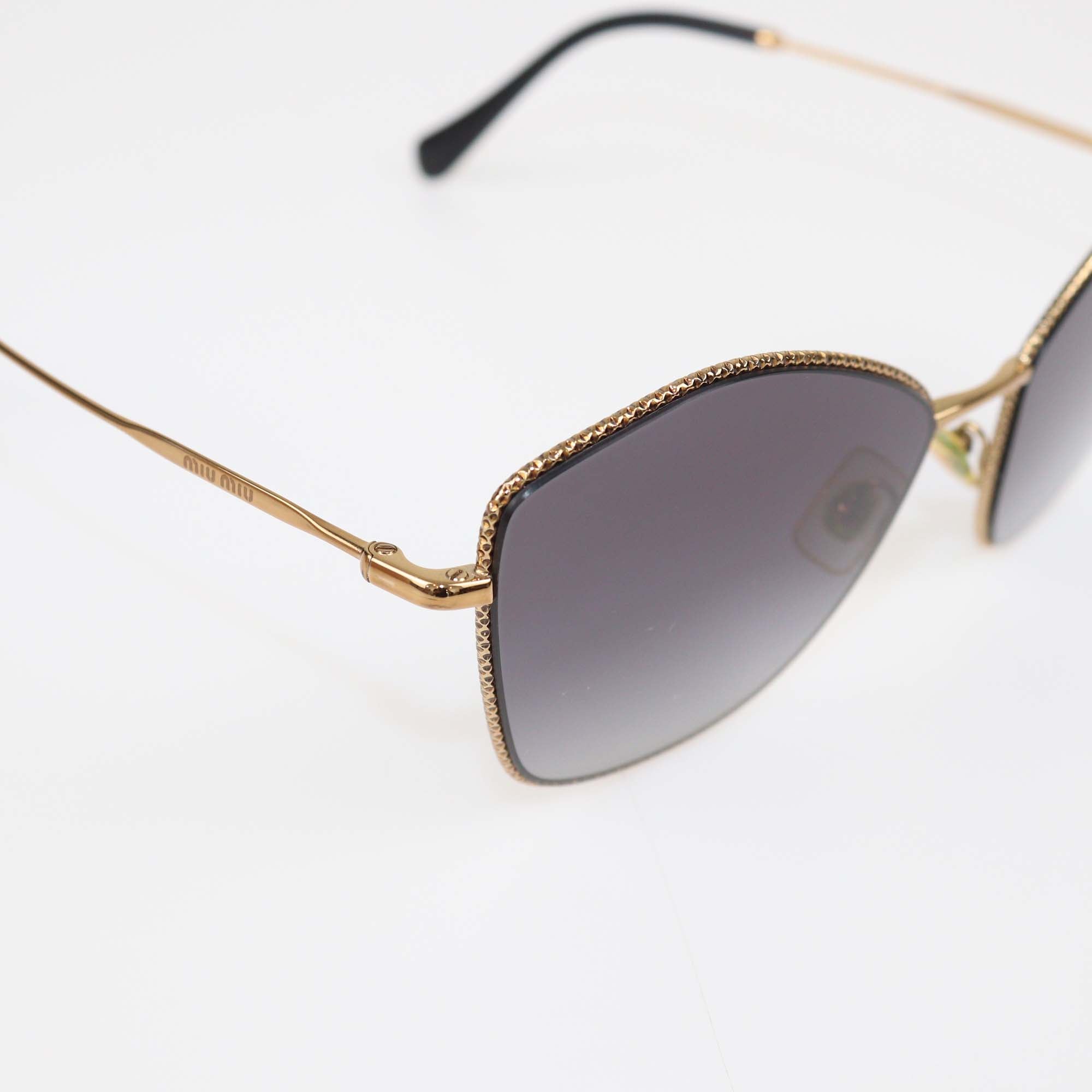 Miu Miu Grey/Gold Gradient Butterfly Sunglasses
