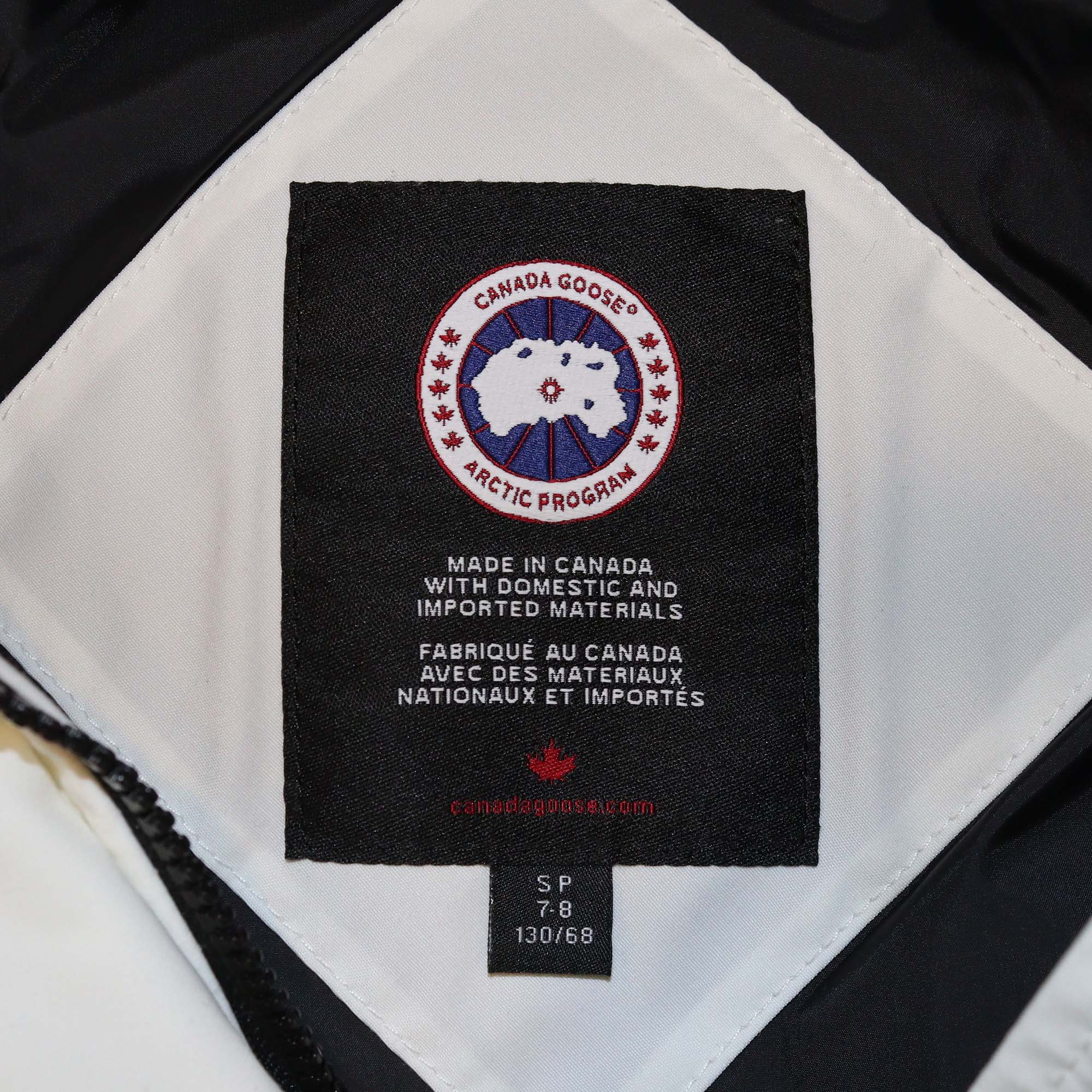 Canada Goose Off White Cayote Fur Trimmed and Nylon Youth Juniper Parka Heritage Jacket