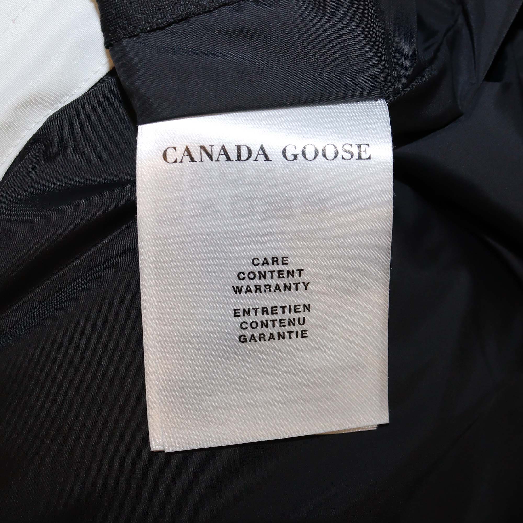 Canada Goose Off White Cayote Fur Trimmed and Nylon Youth Juniper Parka Heritage Jacket