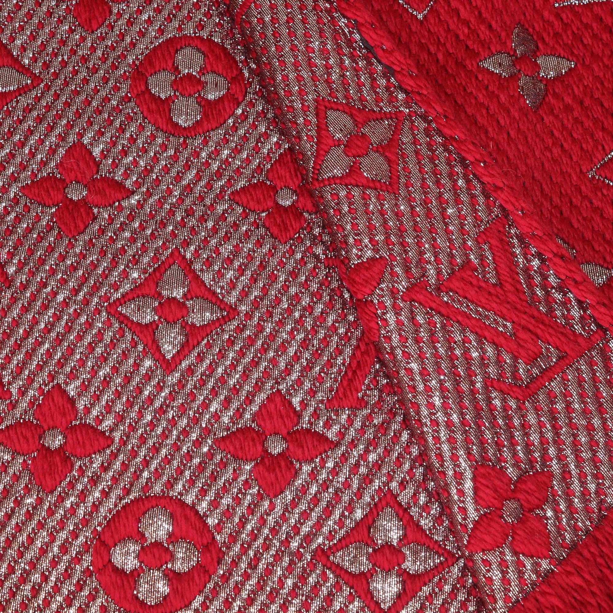 Louis Vuitton Pink/Metallic Monogram Wool Logomania Shine Scarf