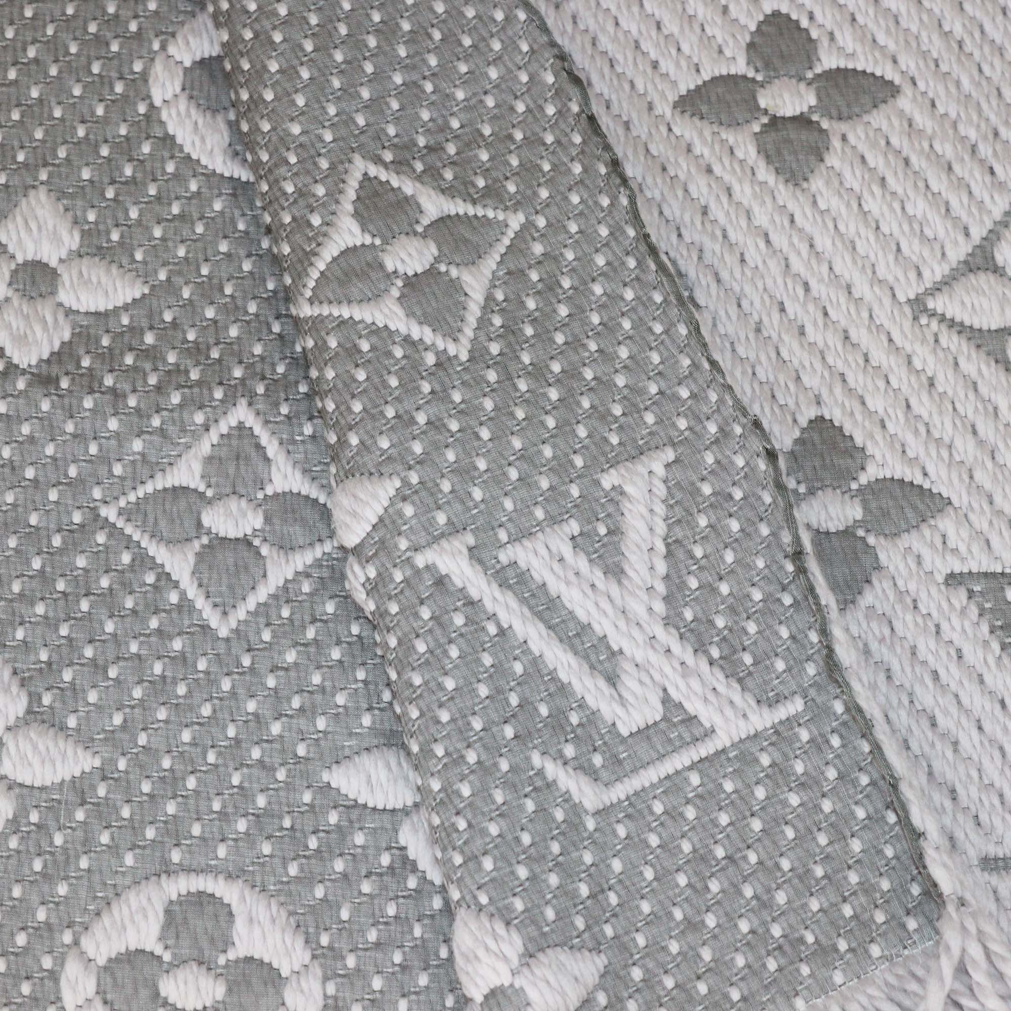 Louis Vuitton Pearl Grey Monogram Wool Logomania Scarf