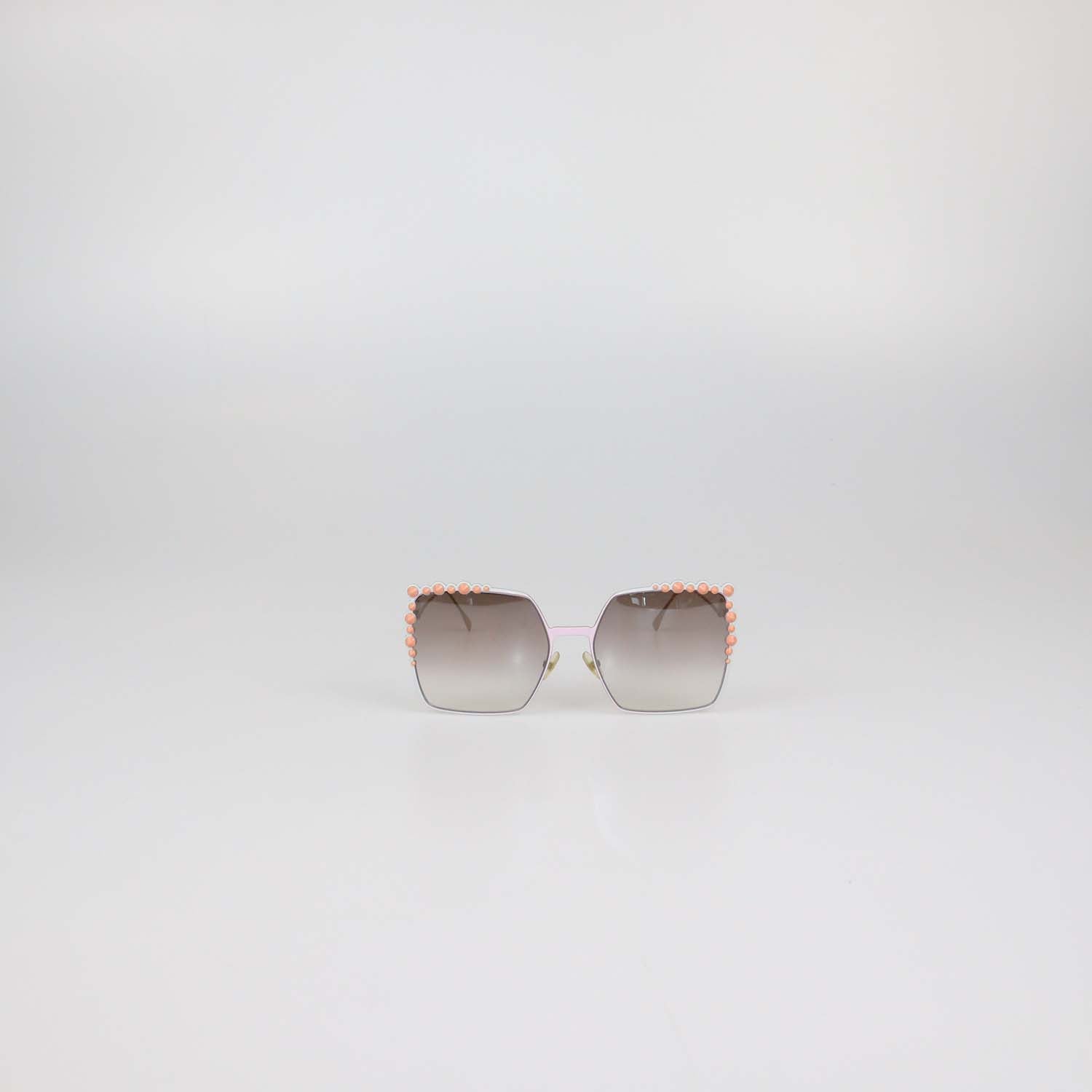 Fendi Pink/Brown Gradient Studded Oversized Sunglasses
