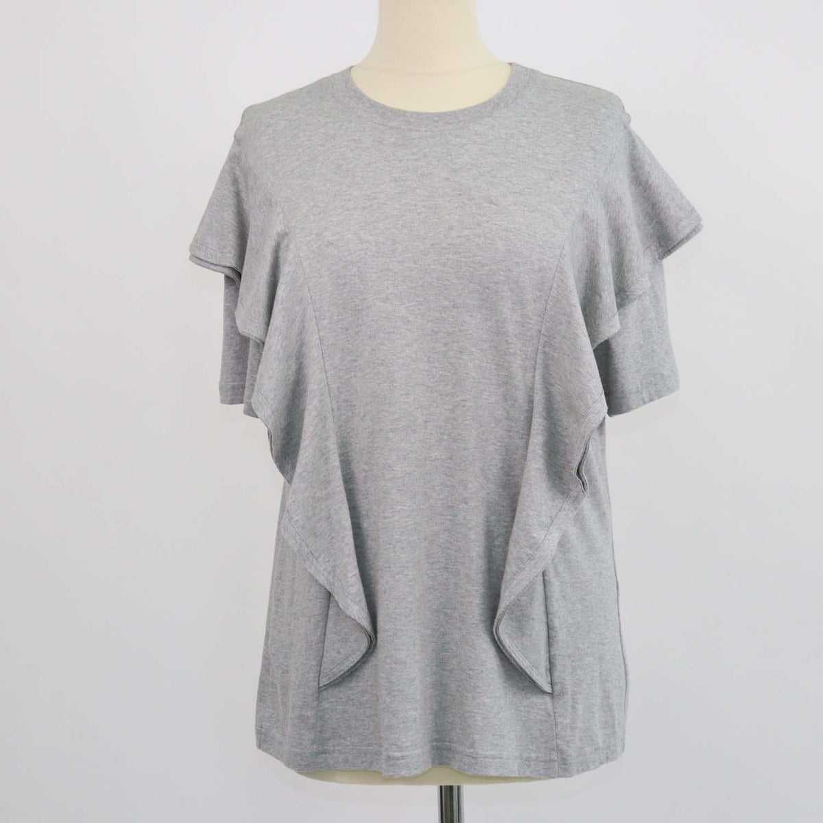 Chloe Radiant Grey Cotton Ruffled Top