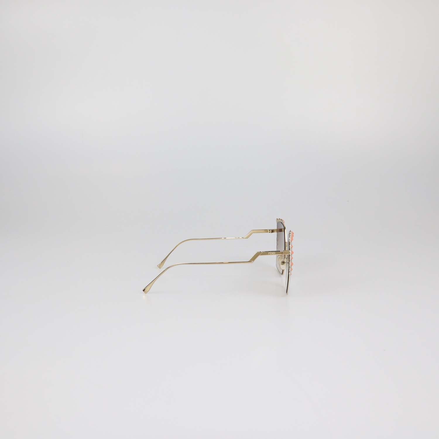 Fendi Pink/Brown Gradient Studded Oversized Sunglasses