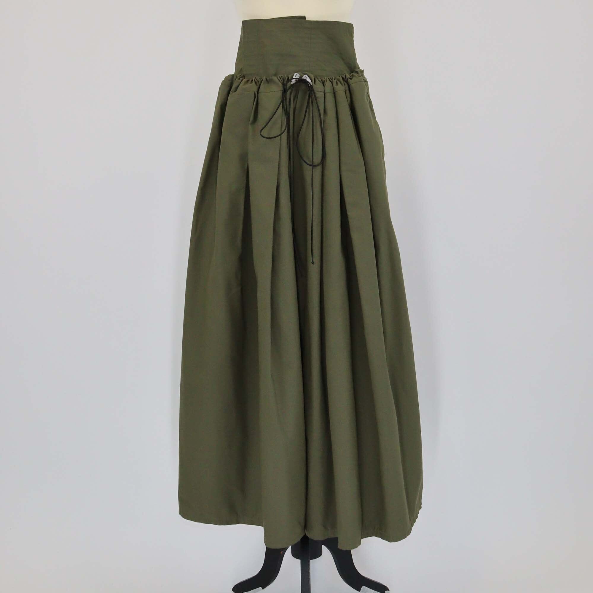 A.W.A.K.E Mode Army Green Drawstring Hakama Oversized Pants Womens A.W.A.K.E Mode