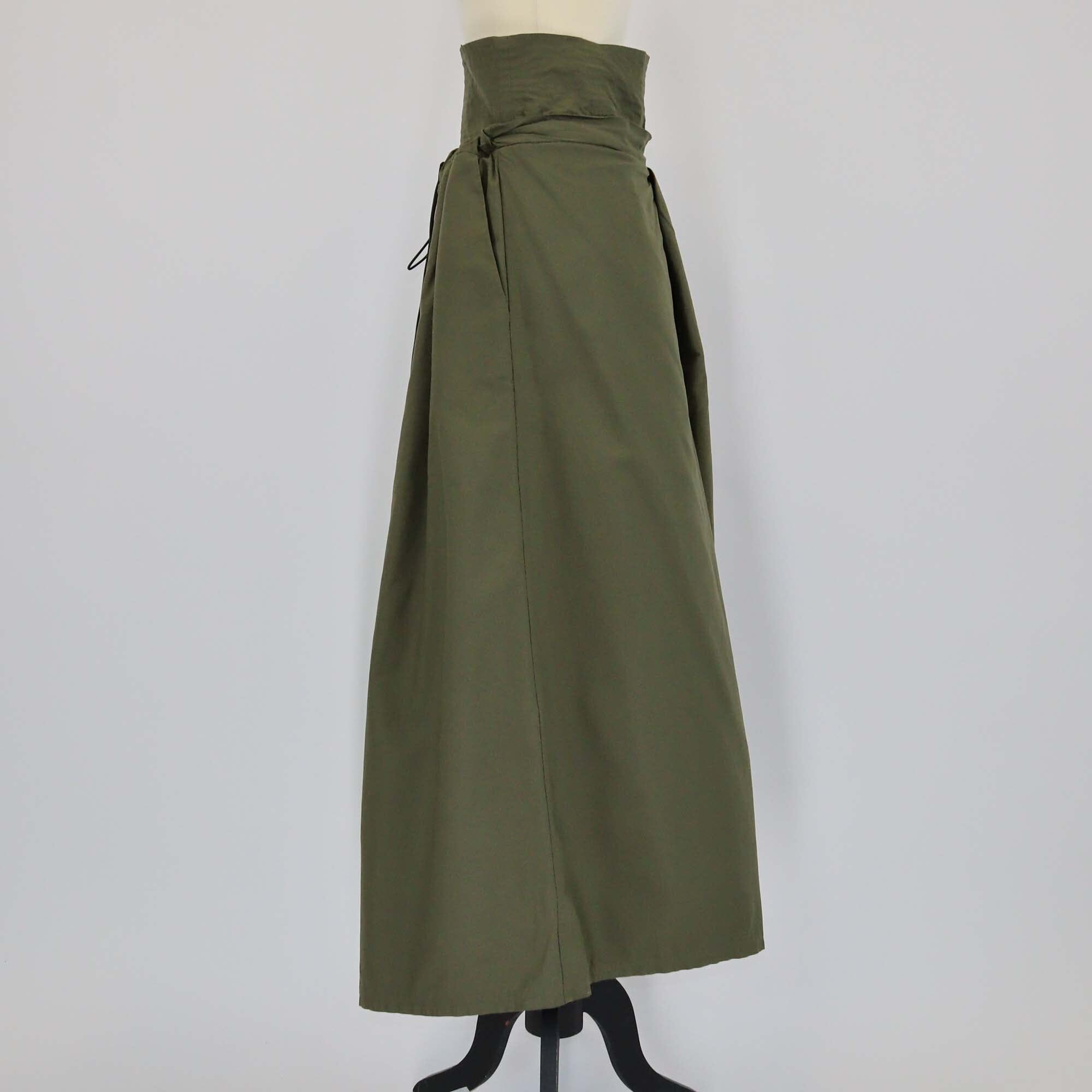 A.W.A.K.E Mode Army Green Drawstring Hakama Oversized Pants Womens A.W.A.K.E Mode