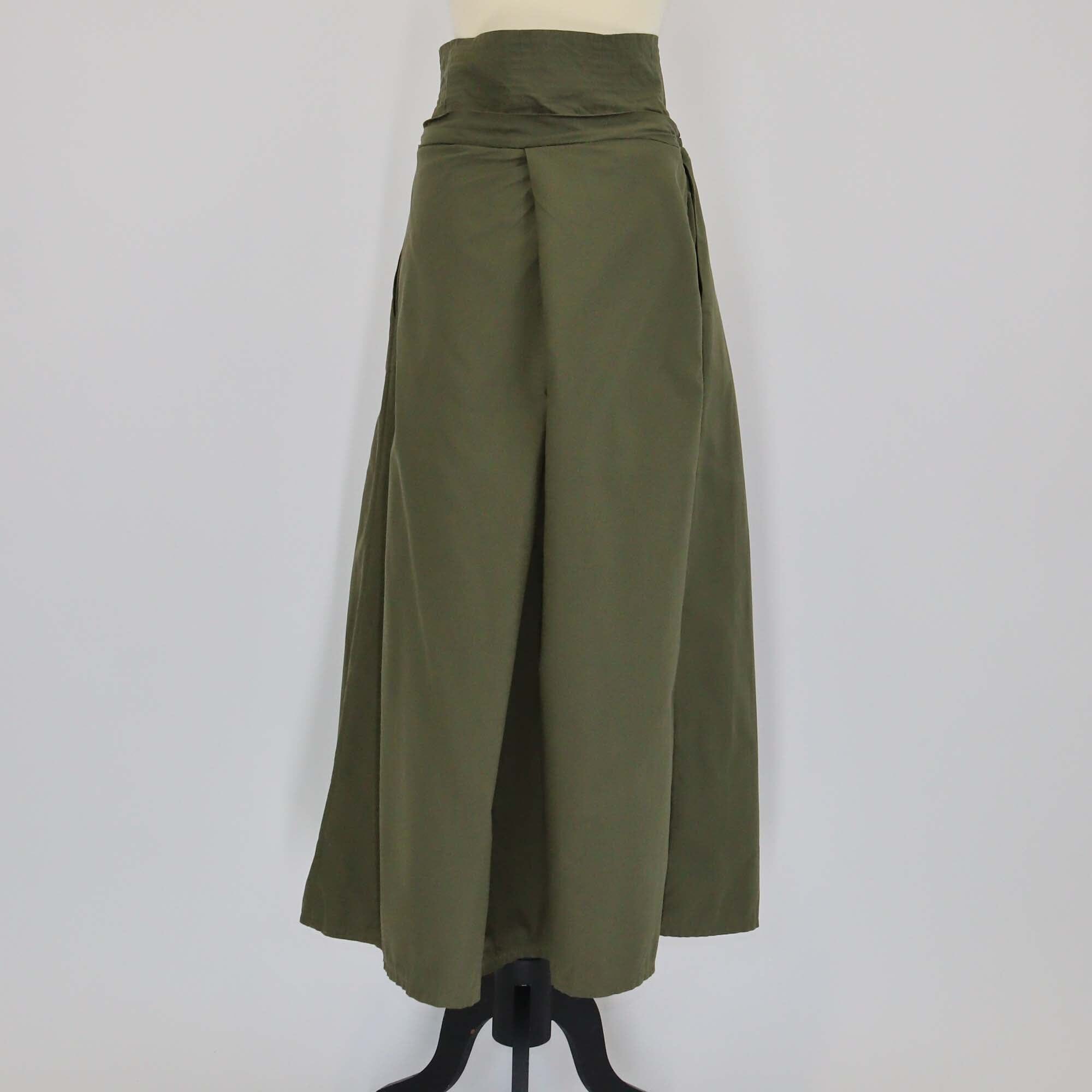 A.W.A.K.E Mode Army Green Drawstring Hakama Oversized Pants Womens A.W.A.K.E Mode