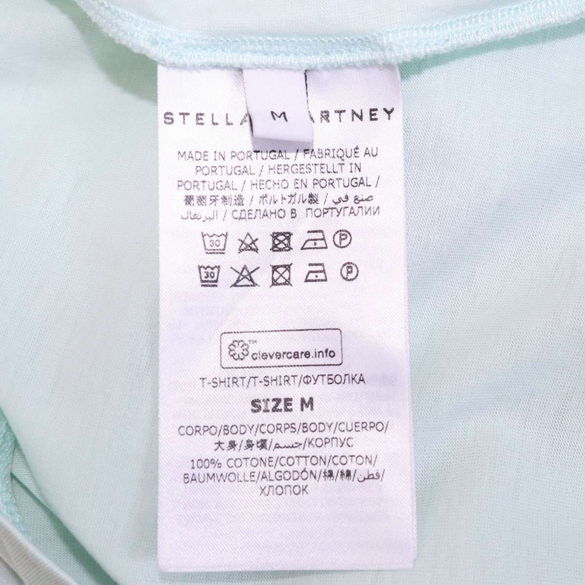 Stella McCartney Light Green Cotton Lucky Number Print T-Shirt