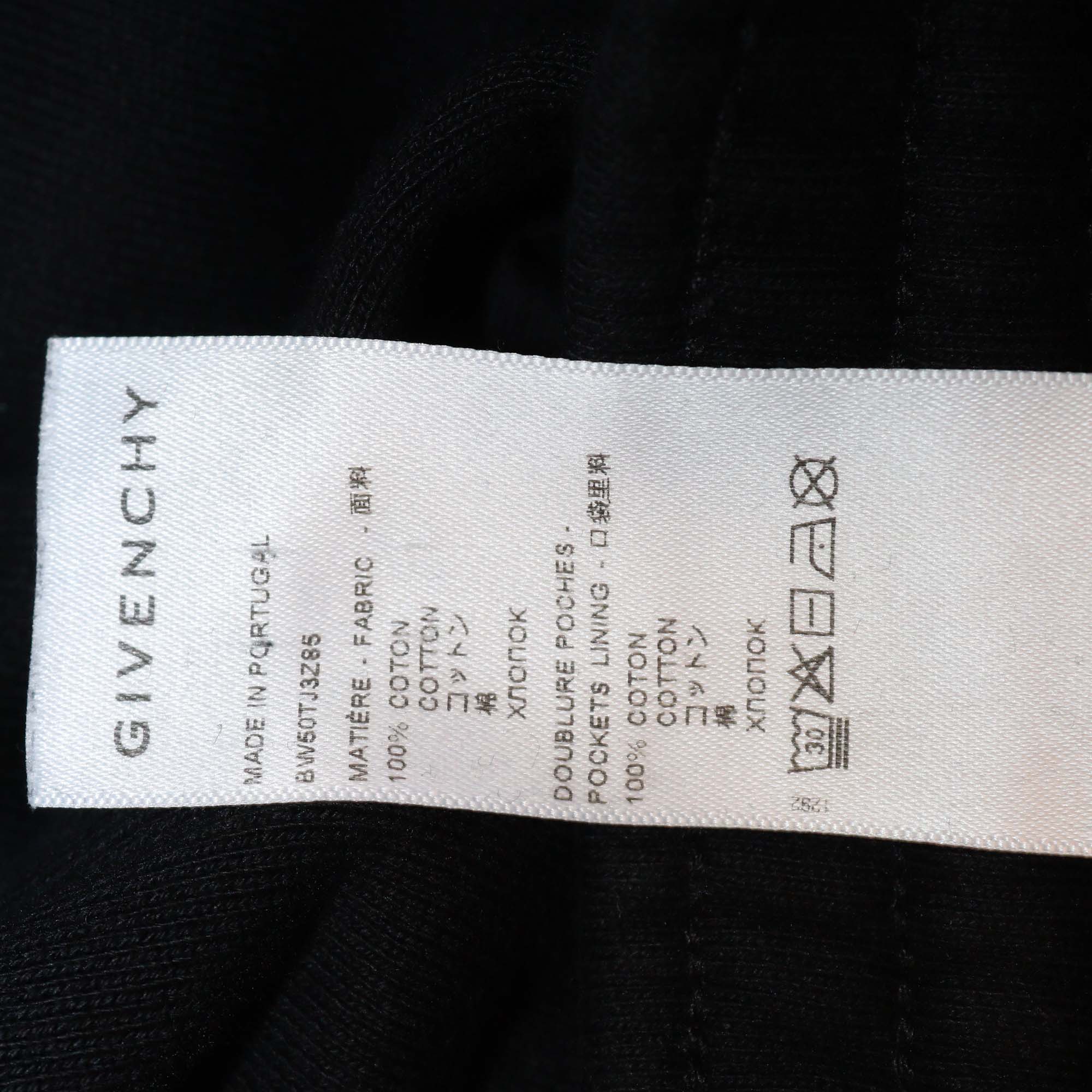 Givenchy Black Logo Embroidery Cotton Knit Sweatpants