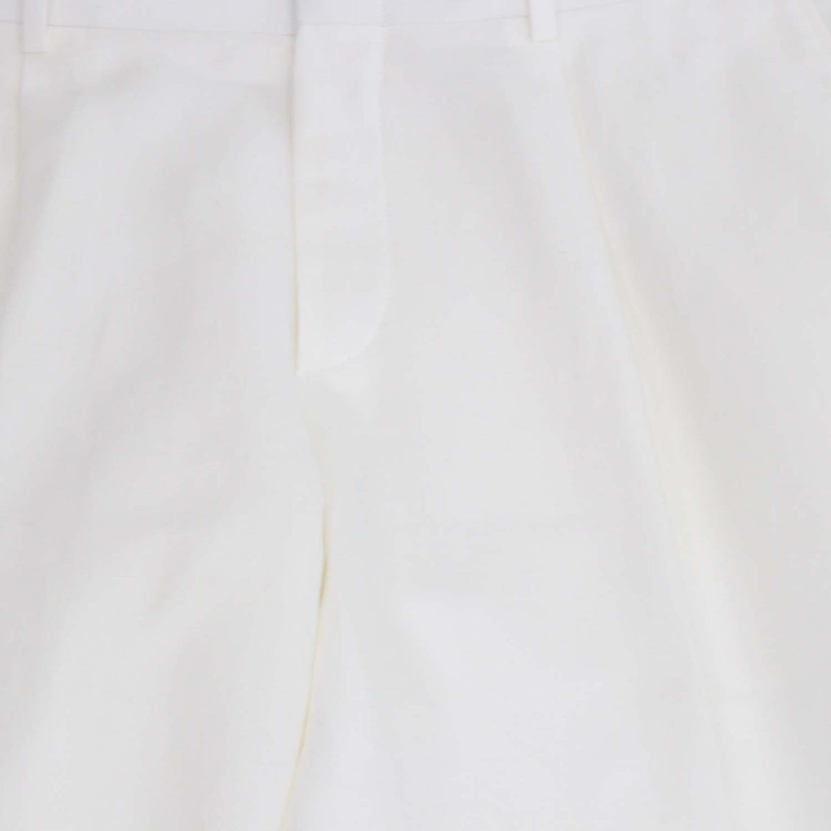 Brioni White Blend Linen Pleated Straight Leg Pants