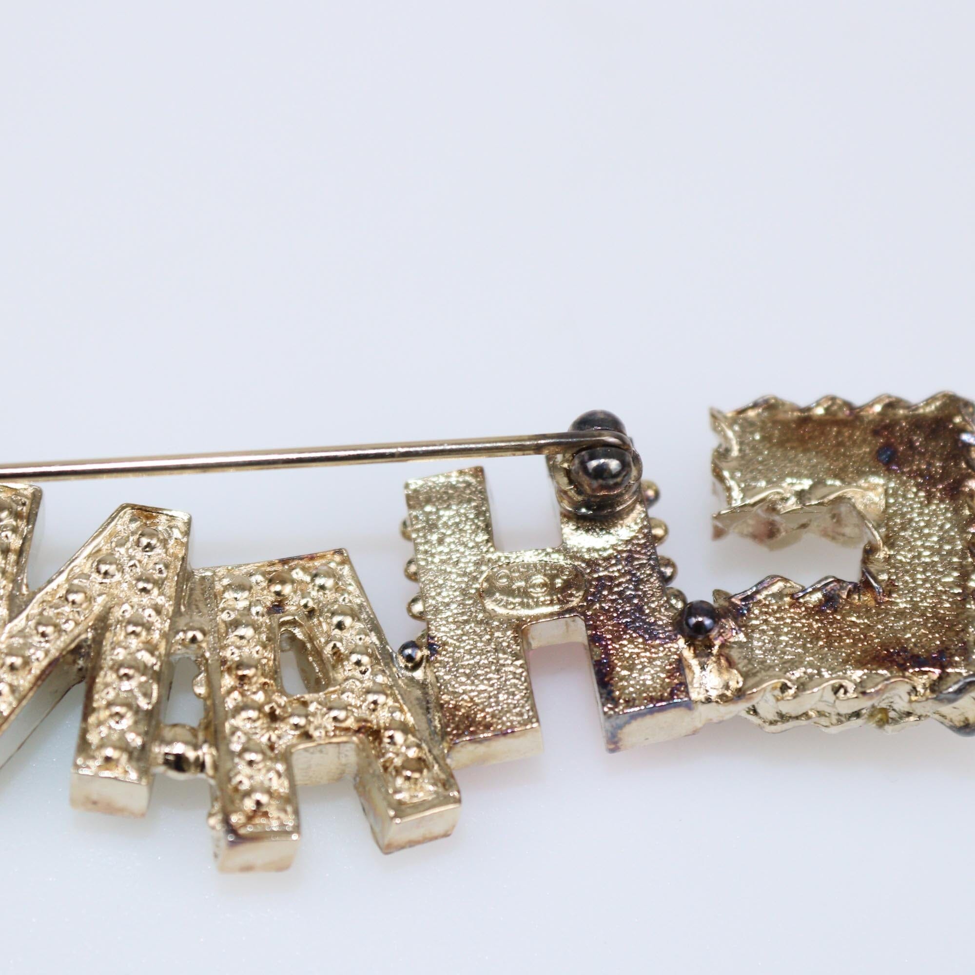 Chanel Gold Tone Metal/Multicolor Chanel Brooch Womens Chanel