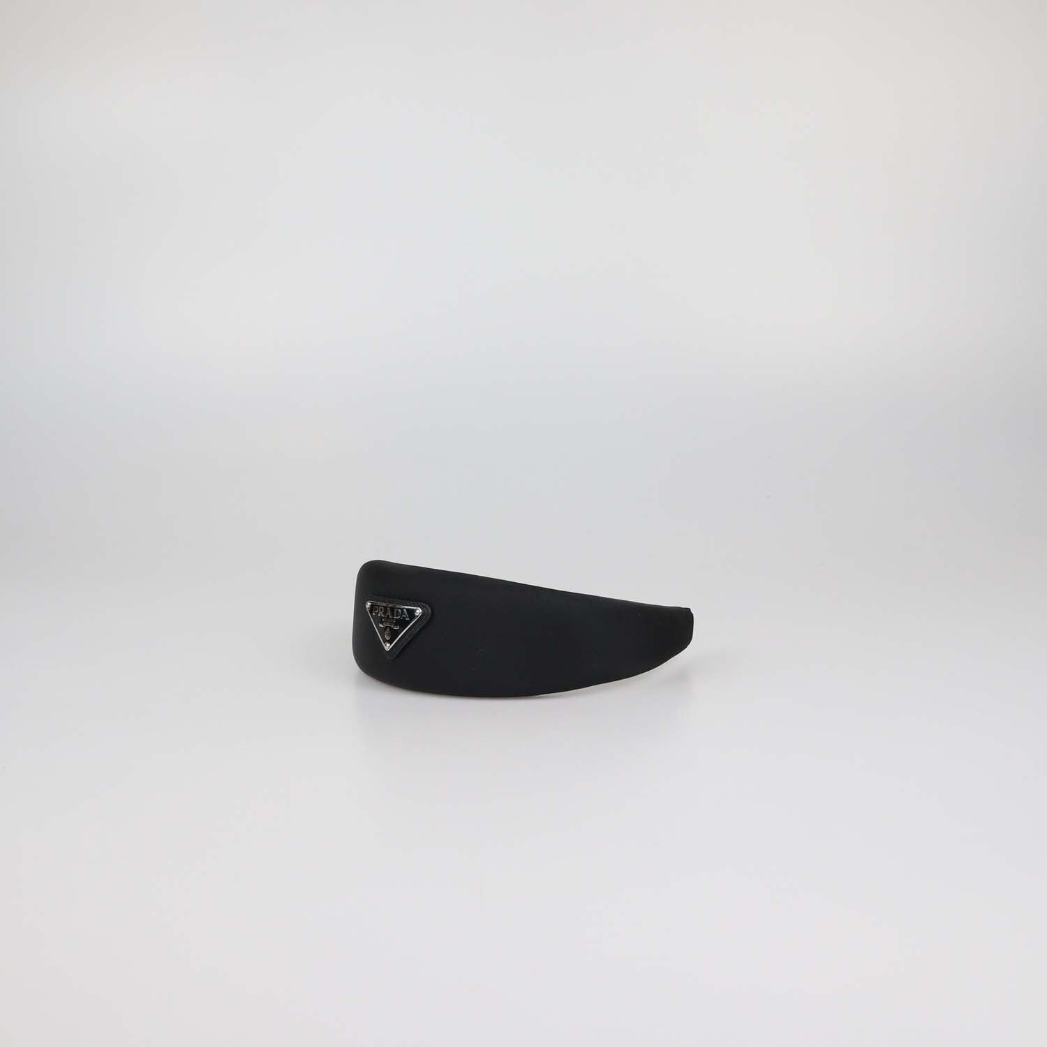 Prada Black Nylon Plaque Headband