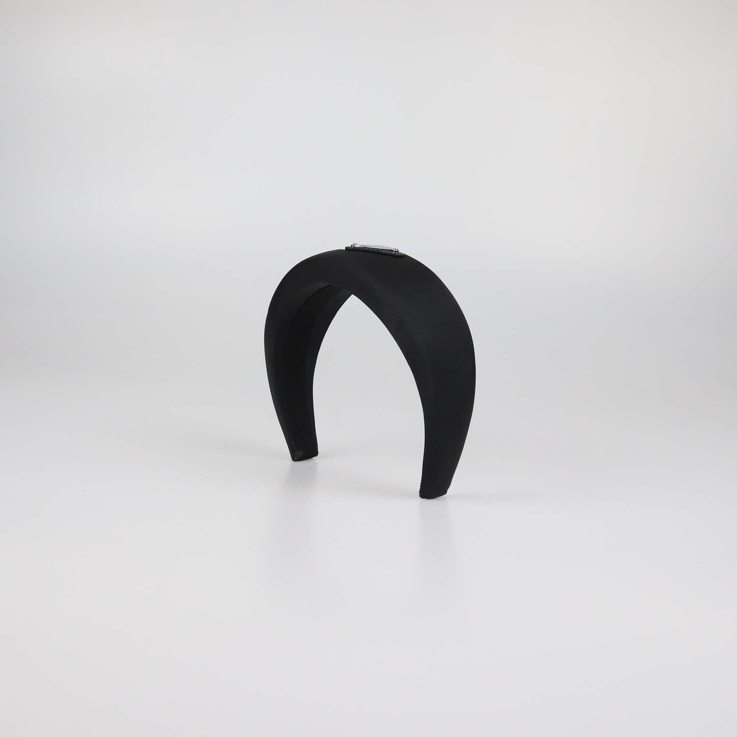 Prada Black Nylon Plaque Headband