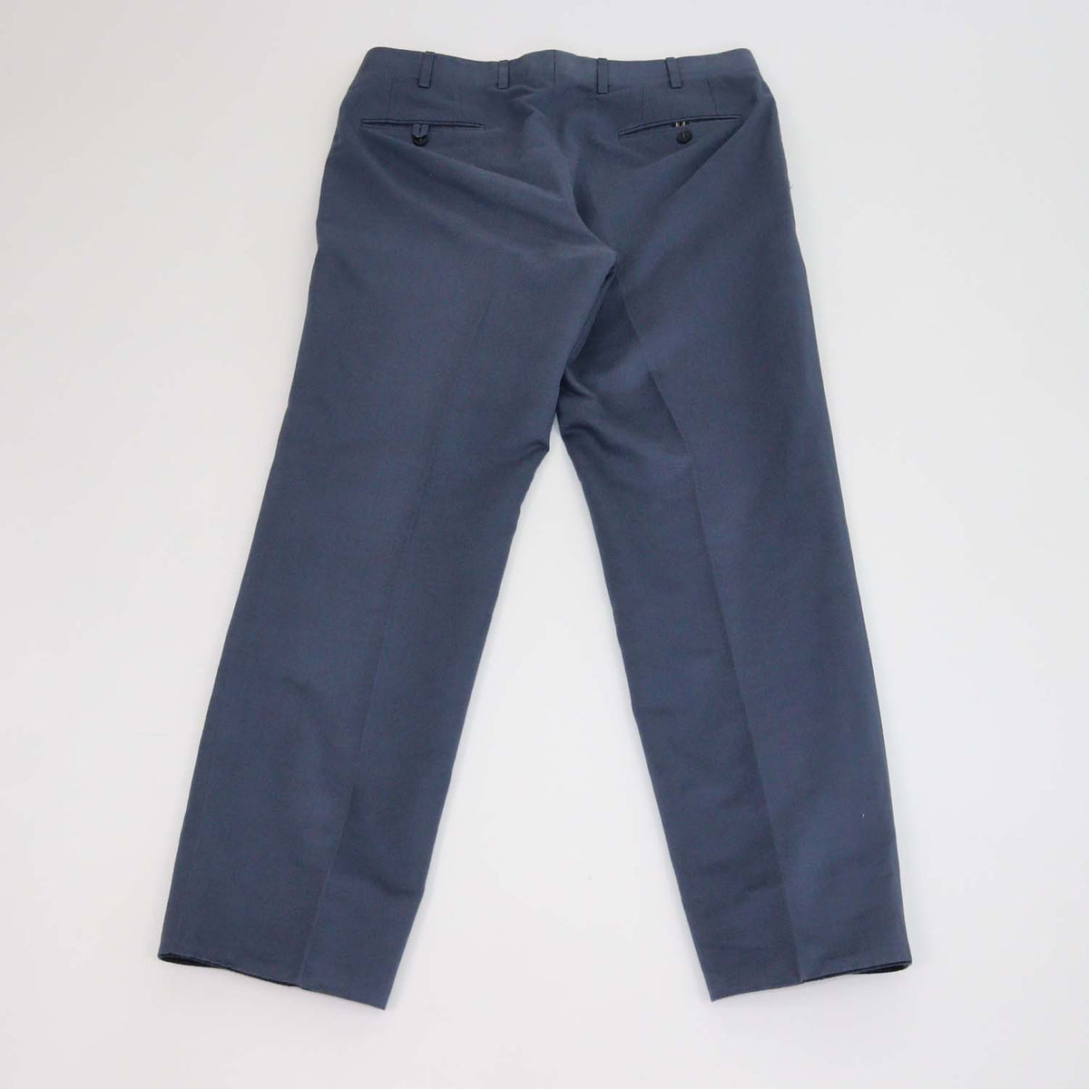 Brioni Navy Blue Blend Linen Pleated Straight Leg Pants