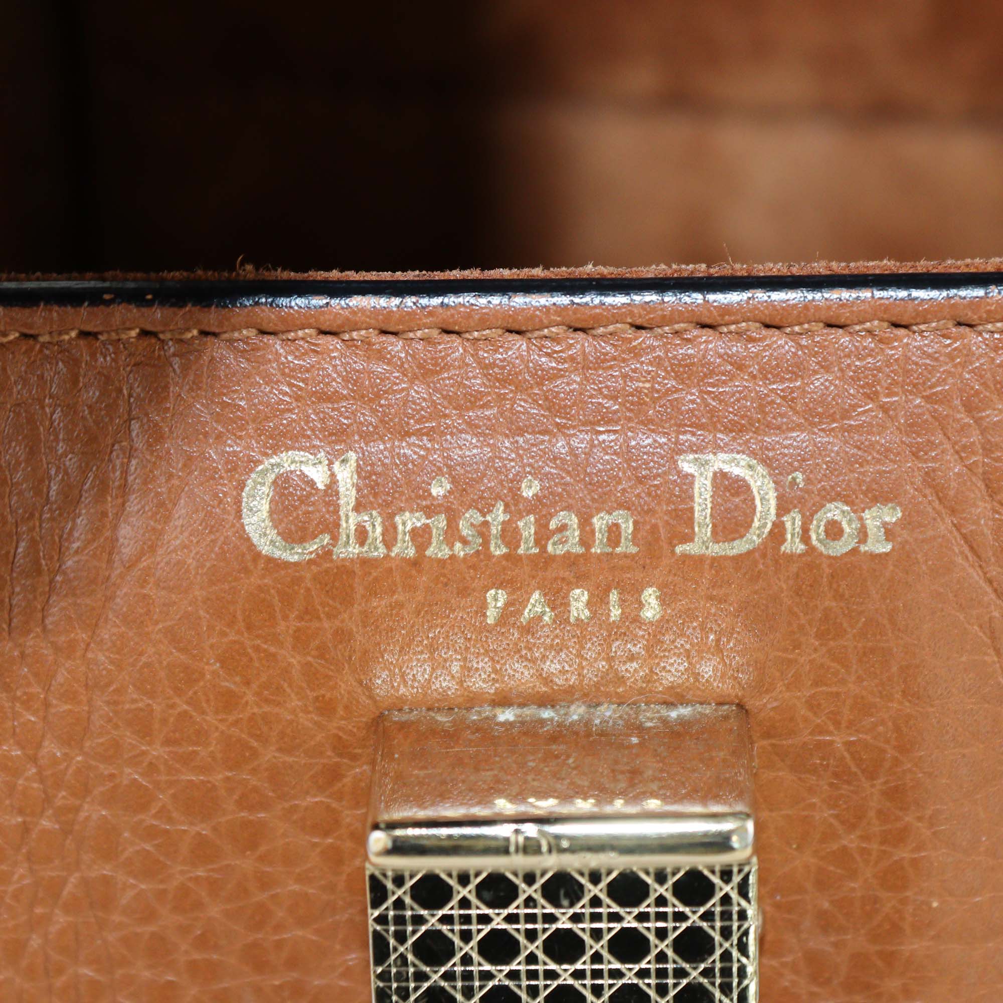 Christian Dior Brown Leather Small Diorever Top Handle Bag