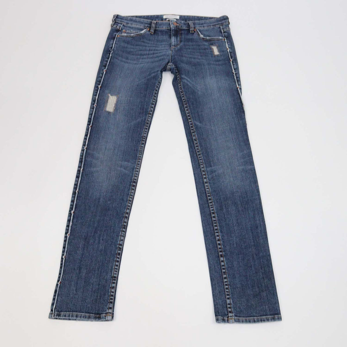 Isabel Marant Etoile Blue Denim Distressed Trim Pants
