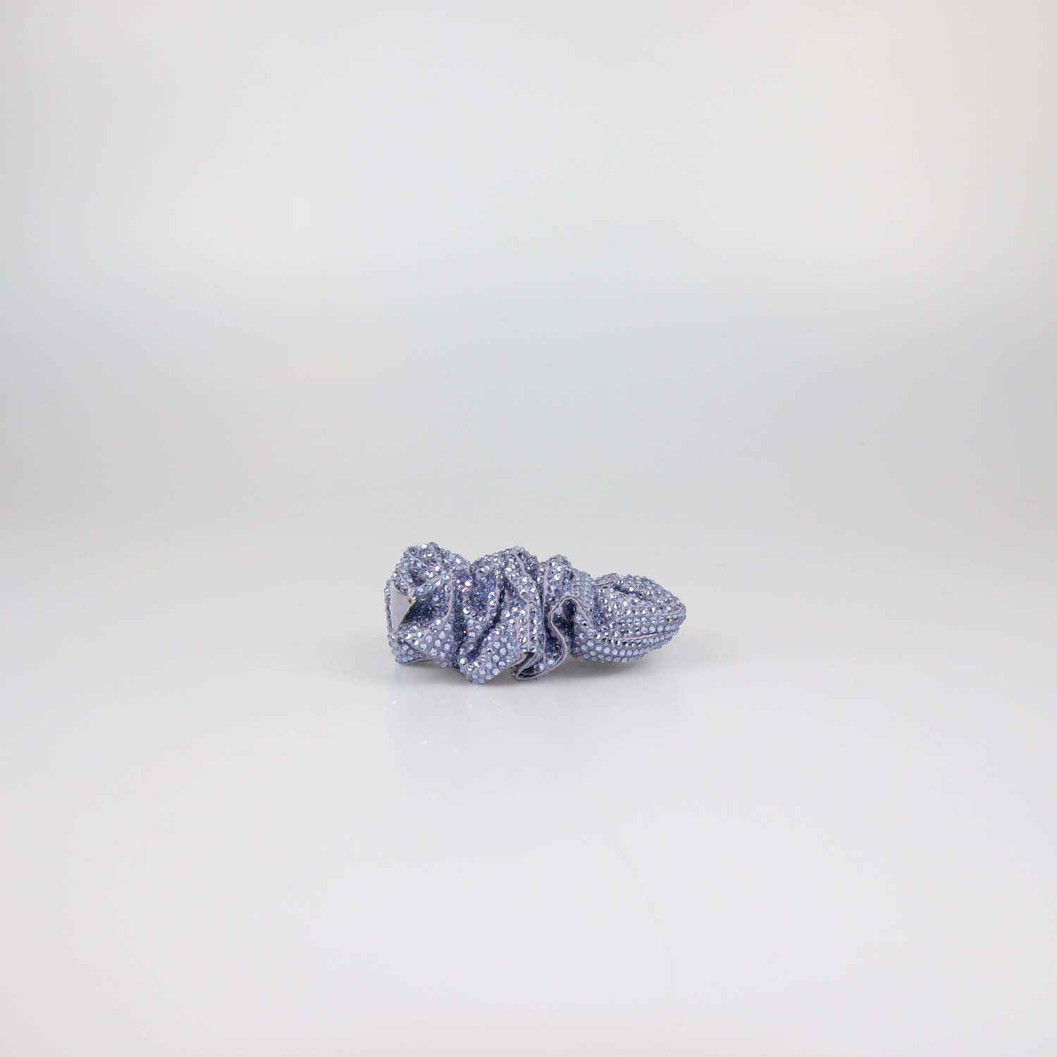 Prada Blue Satin Rhinestone Scrunchie