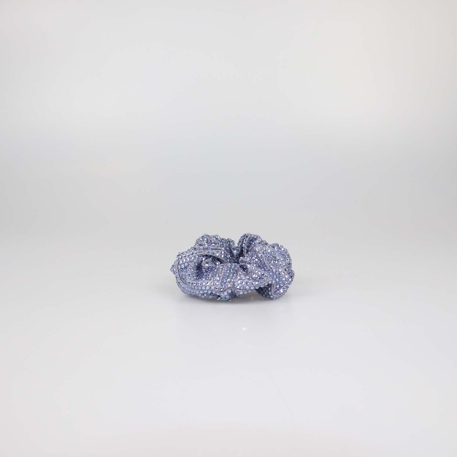 Prada Blue Satin Rhinestone Scrunchie