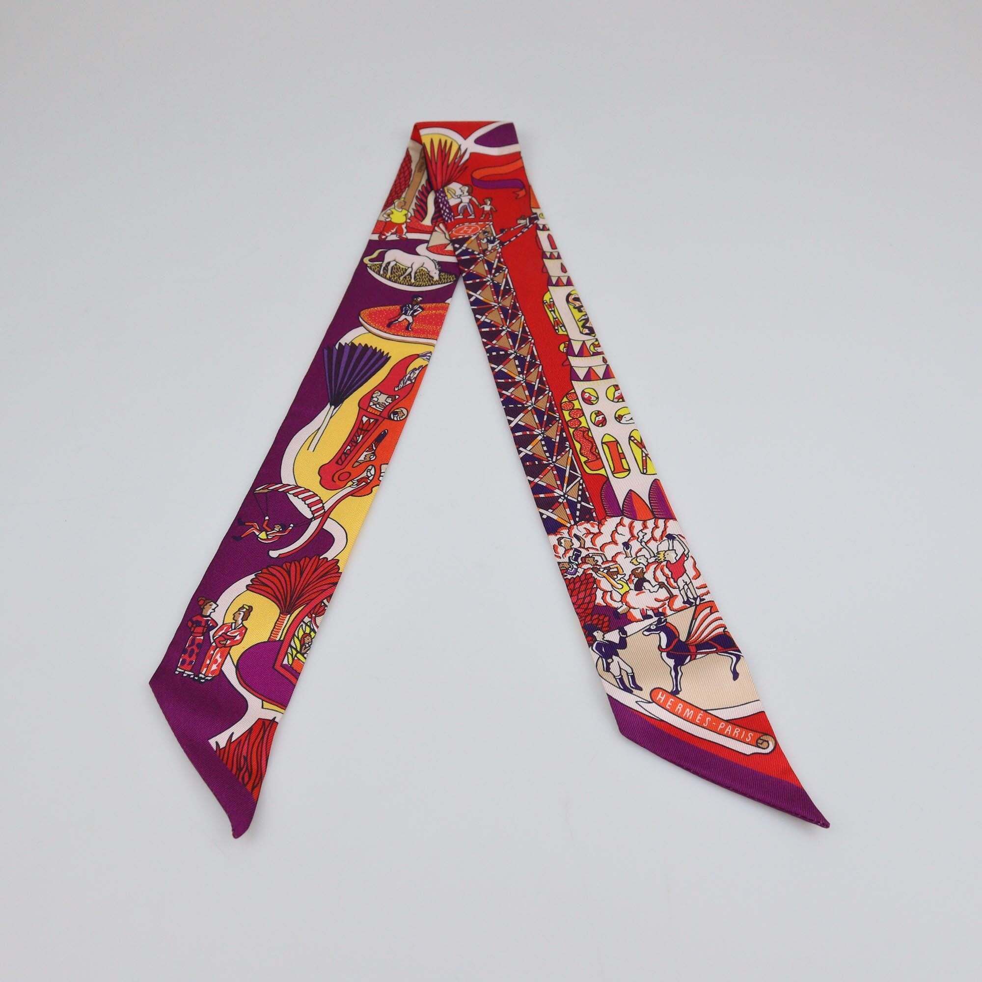 Hermes Multicolor Exposition Universelle Print Twilly Womens Hermes