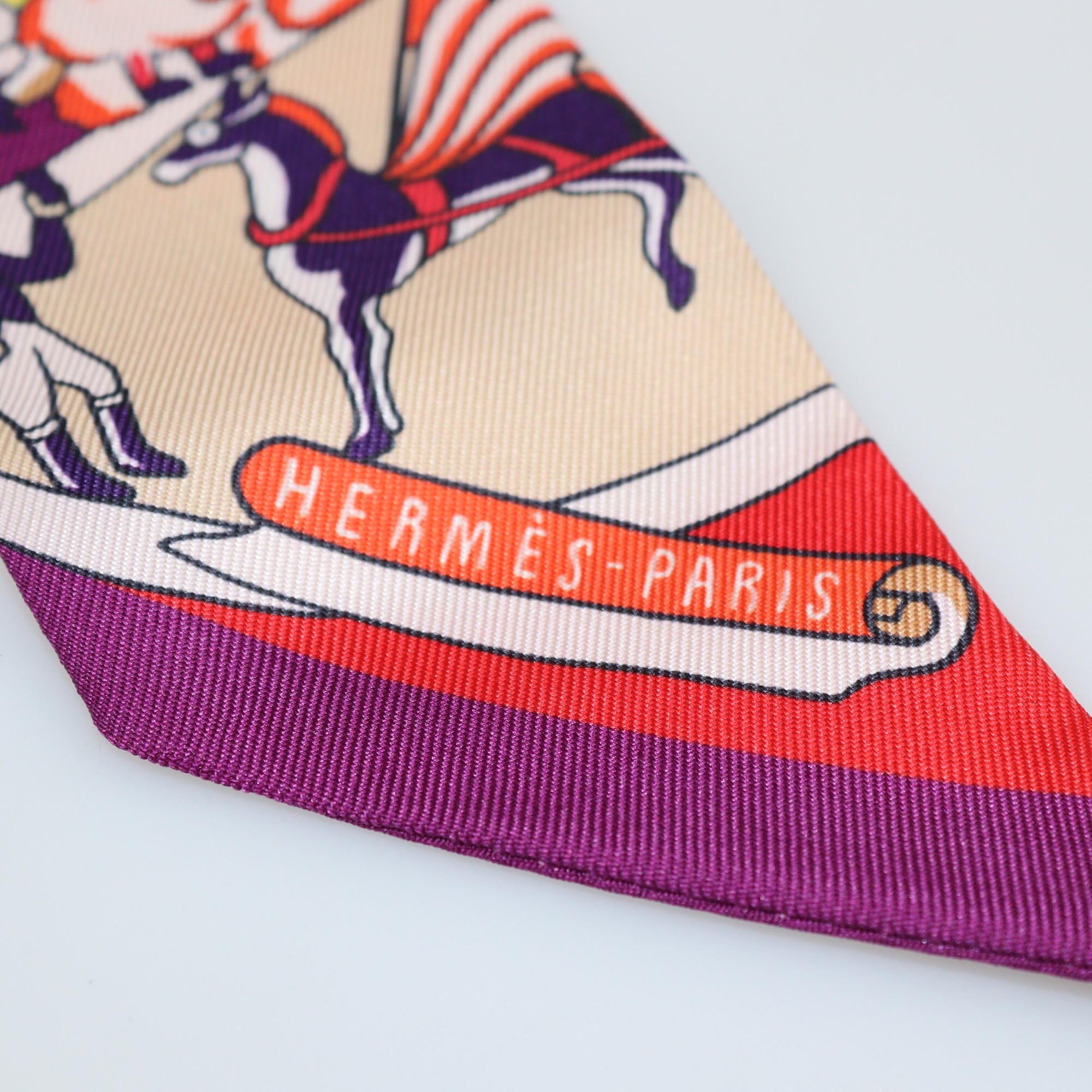 Hermes Multicolor Exposition Universelle Print Twilly Womens Hermes