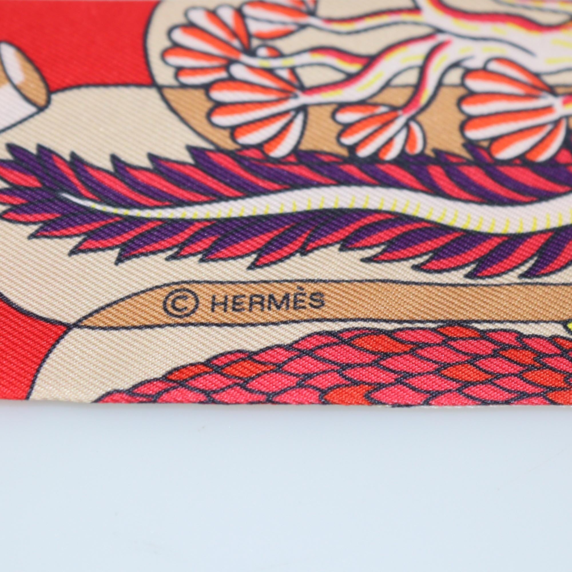 Hermes Multicolor Exposition Universelle Print Twilly Womens Hermes