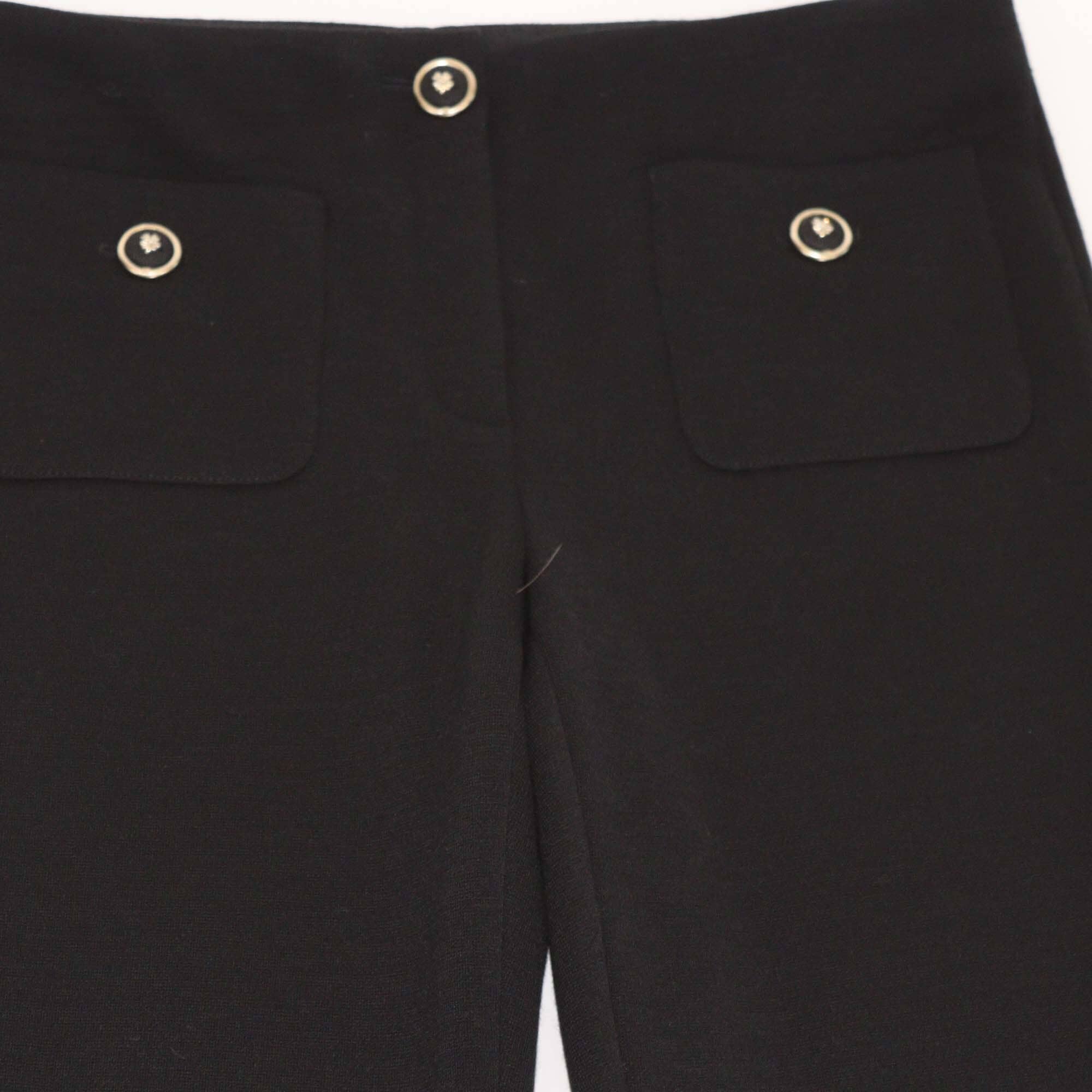 Chanel Black Two Front Pocket Skinny Pants Womens Chanel