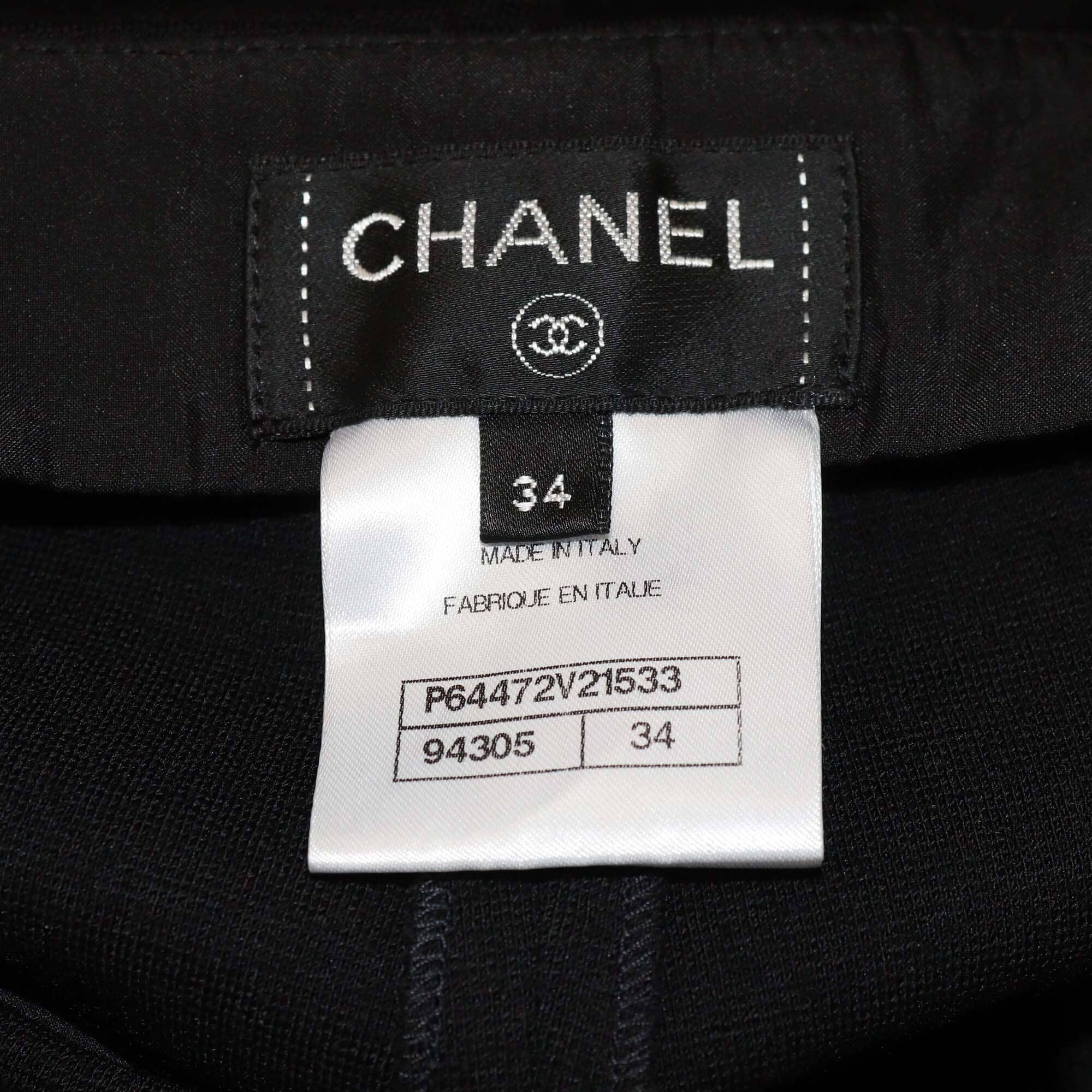 Chanel Black Two Front Pocket Skinny Pants Womens Chanel