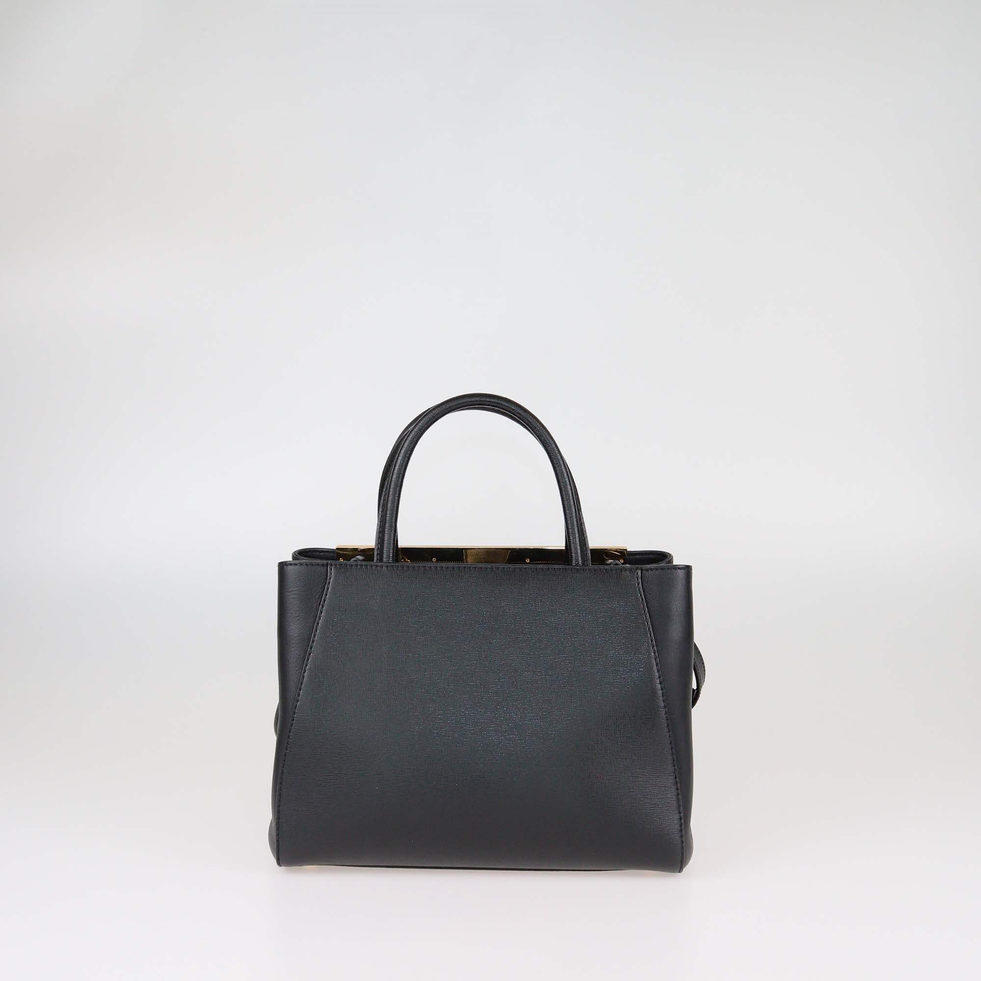 Fendi Black Leather Small 2Jours Tote