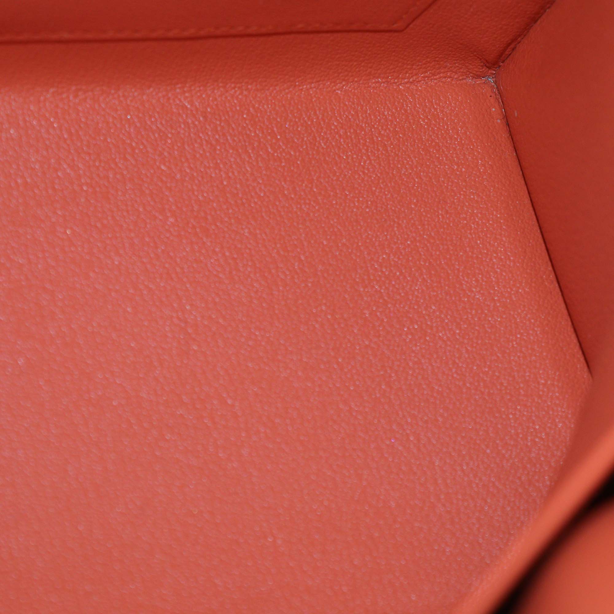 Hermes Orange Epsom Leather Gold Finish Kelly 32 Sellier Bag