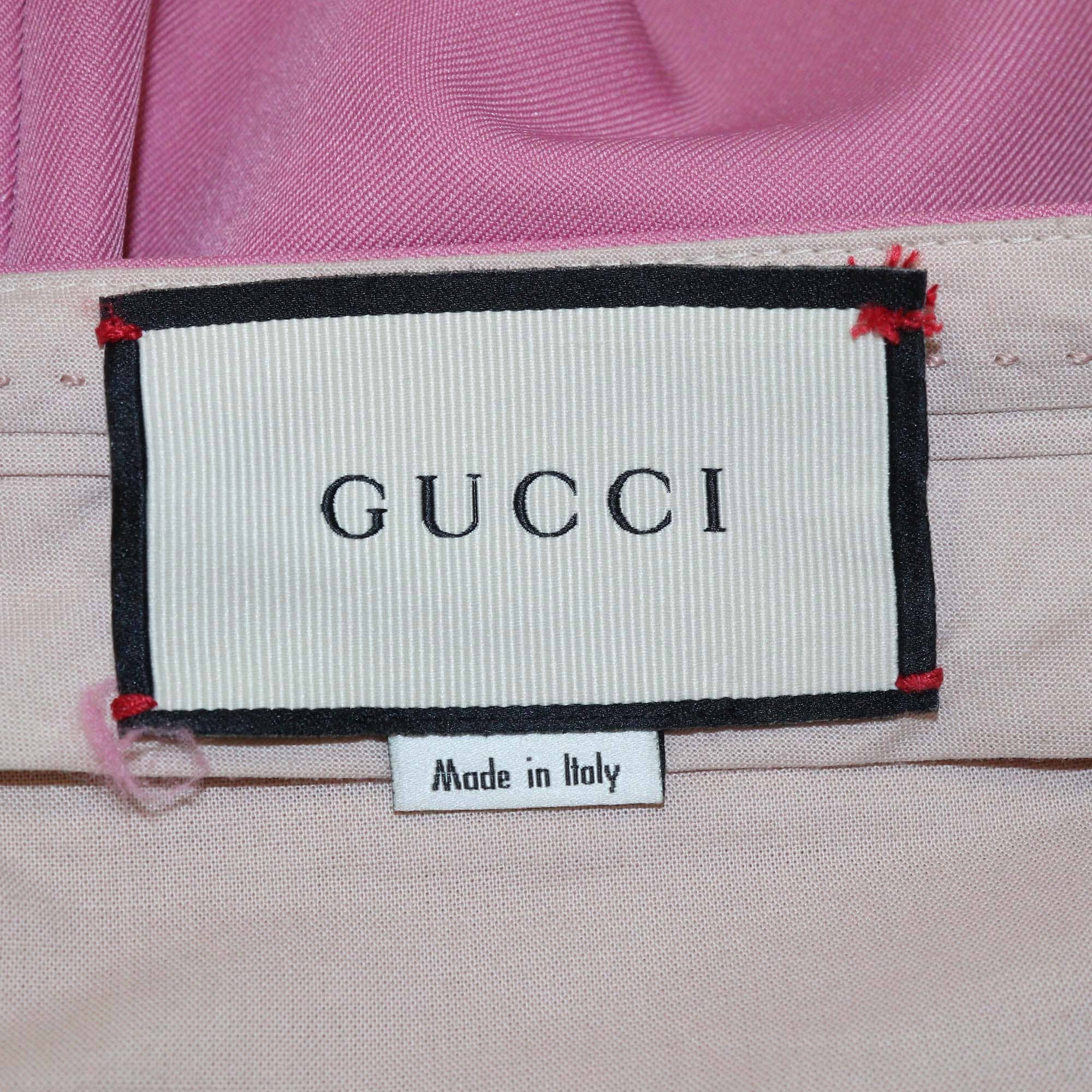 Gucci Pink Wide Leg Trouser Womens Gucci