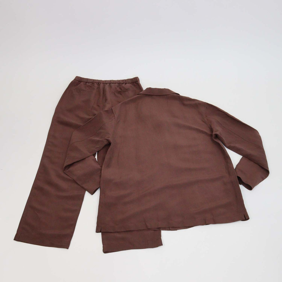 Loro Piana Brown Linen Silk Joele Shirt Jacket & Marlyn Straight Leg Pants