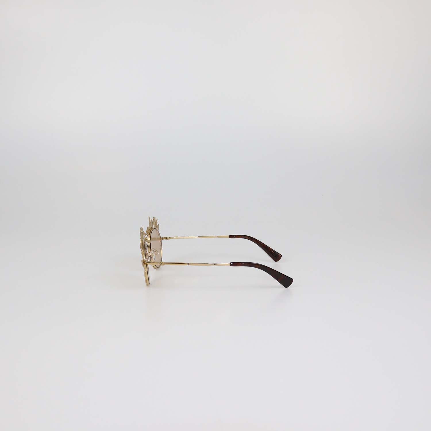 Chanel Gold/Brown Embellished Sunglasses